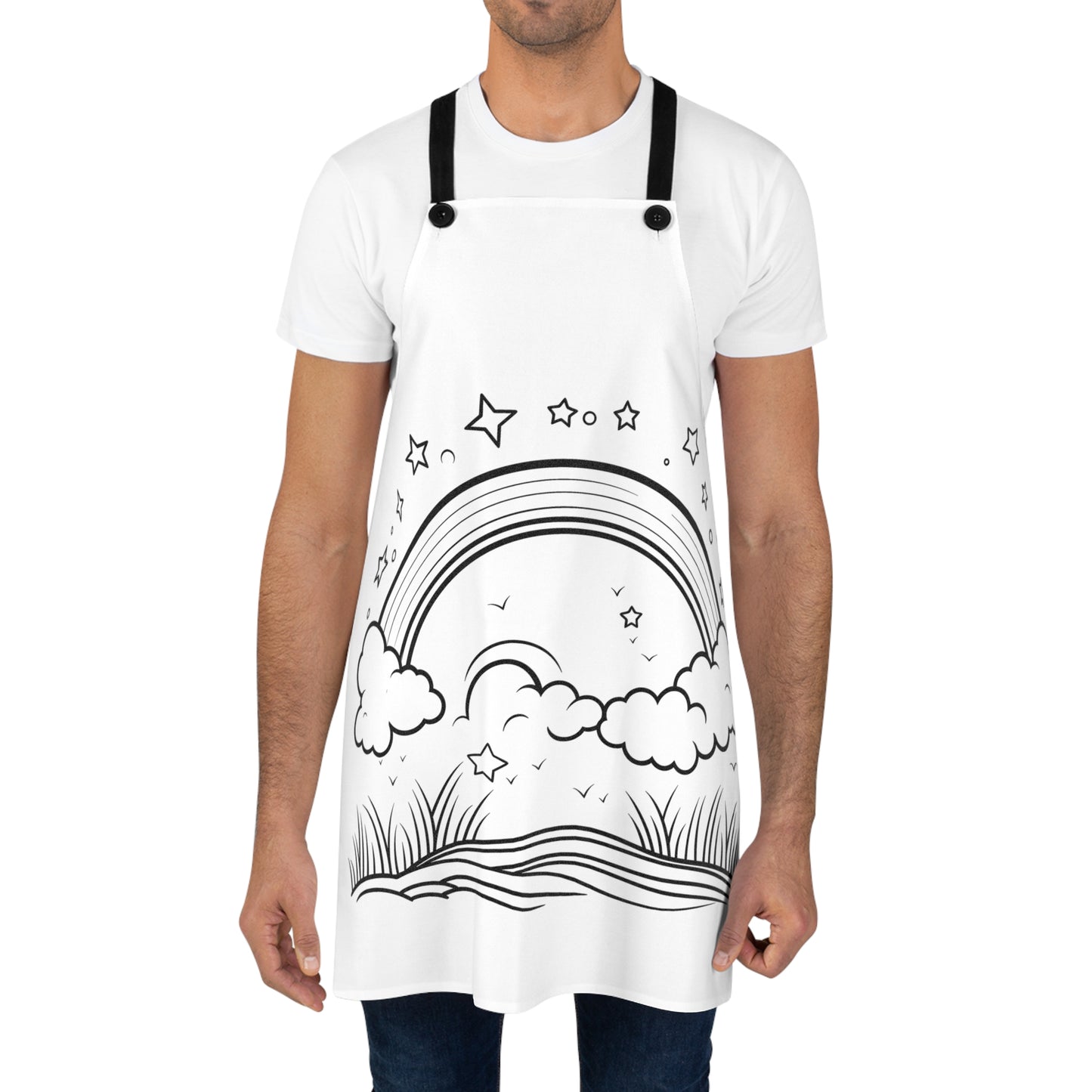 Apron Coloring Kit with 10 Fabric Markers - Stars and Clouds