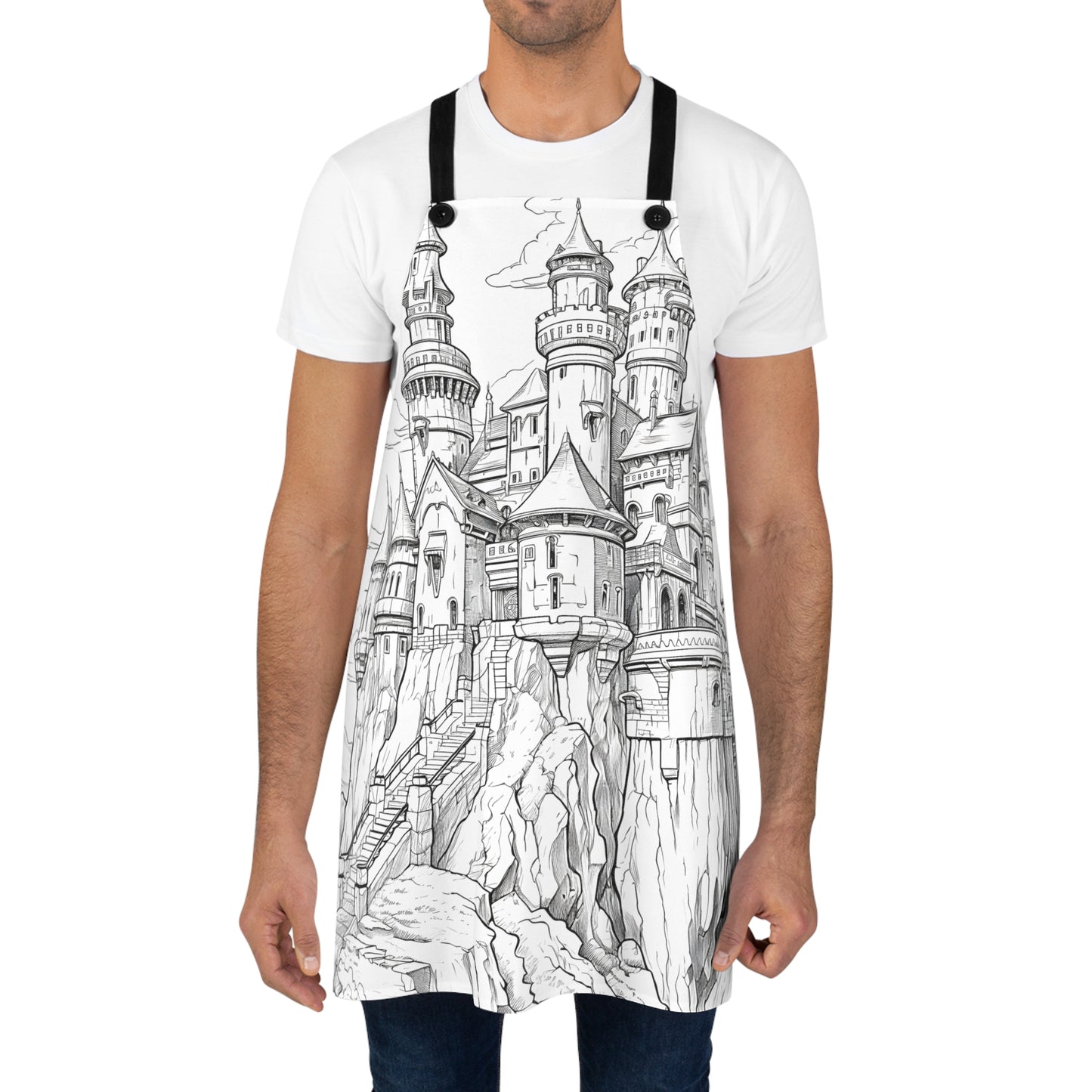 Apron Coloring Kit with 10 Fabric Markers - Medieval Castle