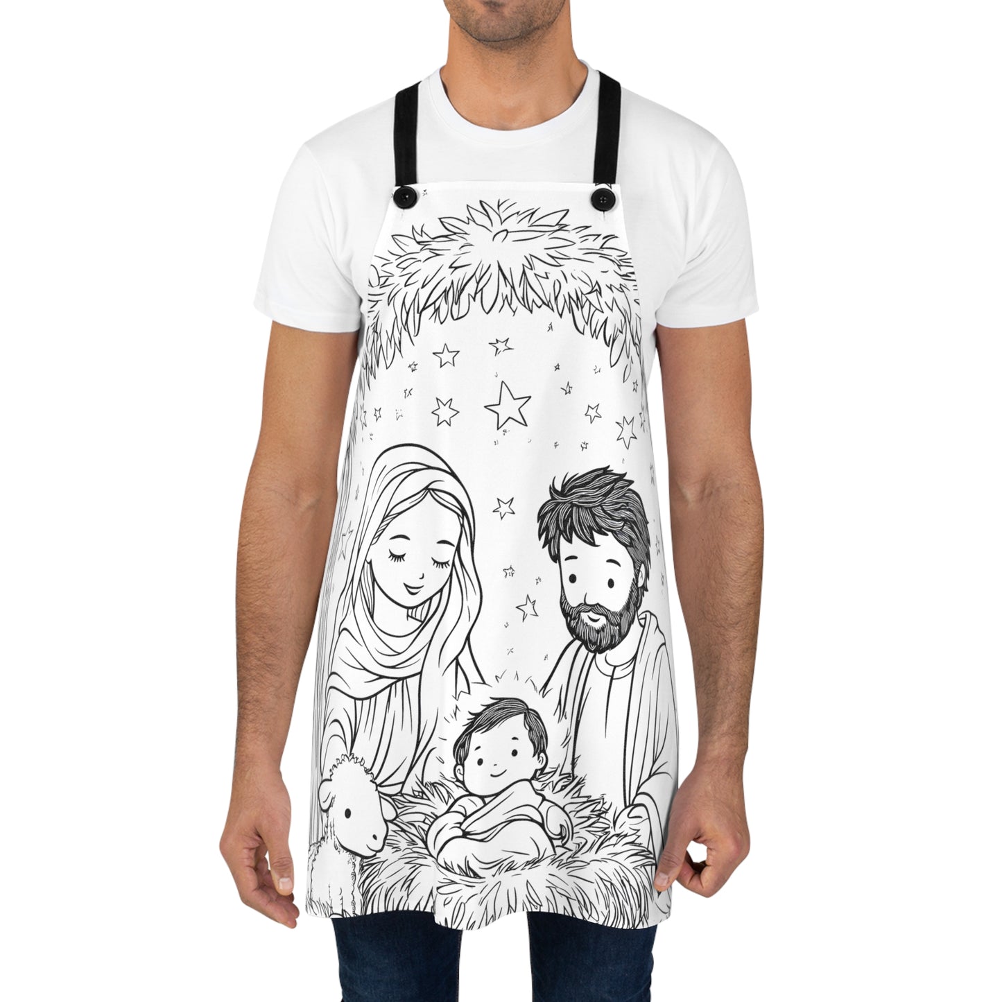 Apron Coloring Kit with 10 Fabric Markers - Nativity Scene