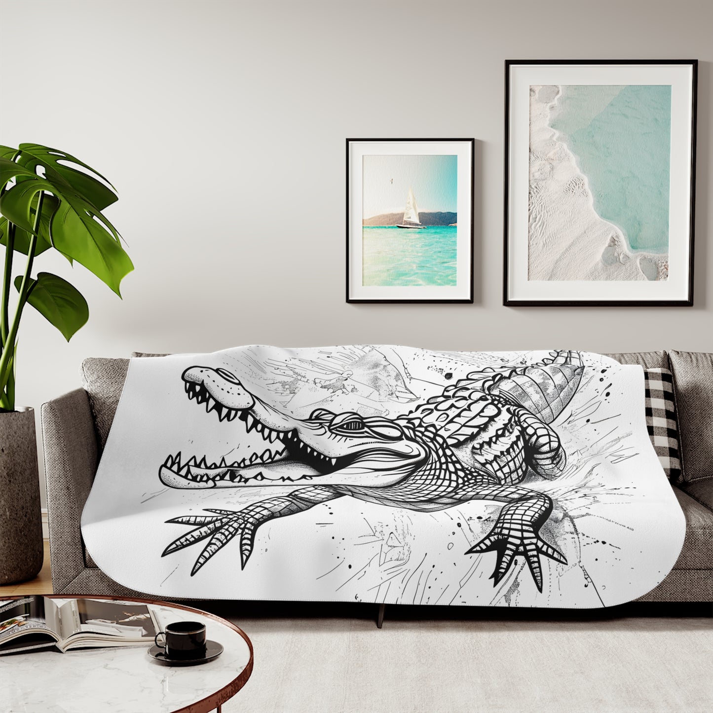 Blanket Coloring Kit with 10 Fabric Markers - Crocodile