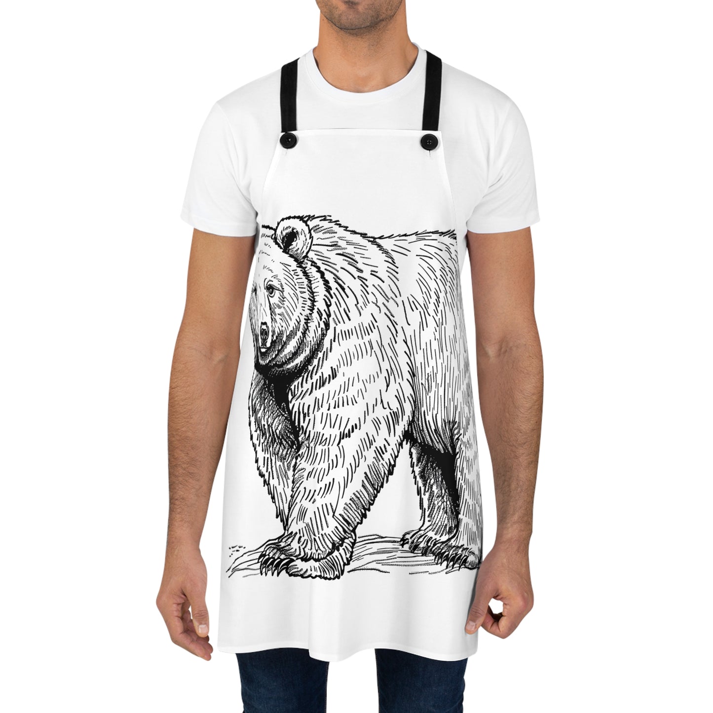 Apron Coloring Kit with 10 Fabric Markers - Grizzly Bear