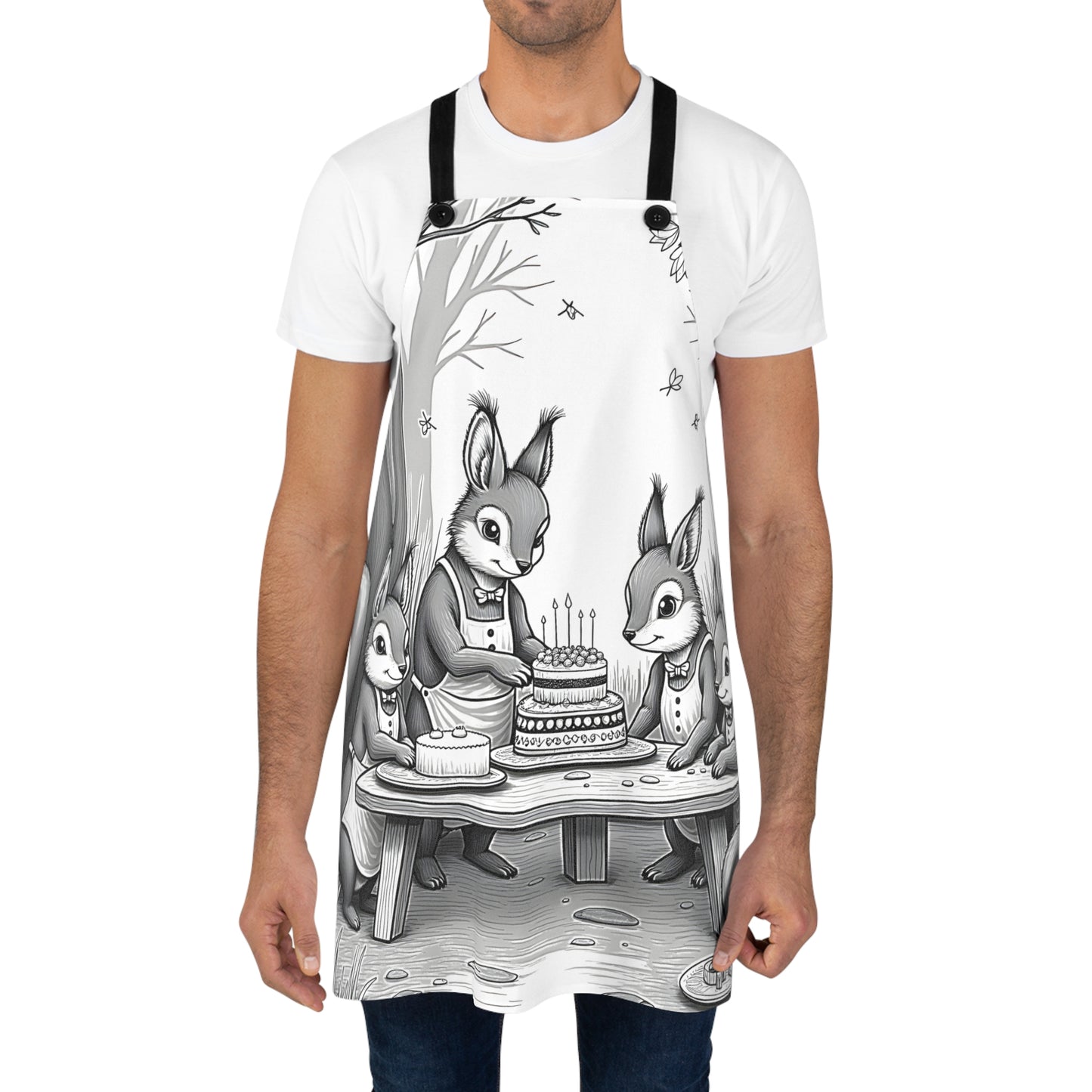 Apron Coloring Kit with 10 Fabric Markers - Squirrels Celebrating