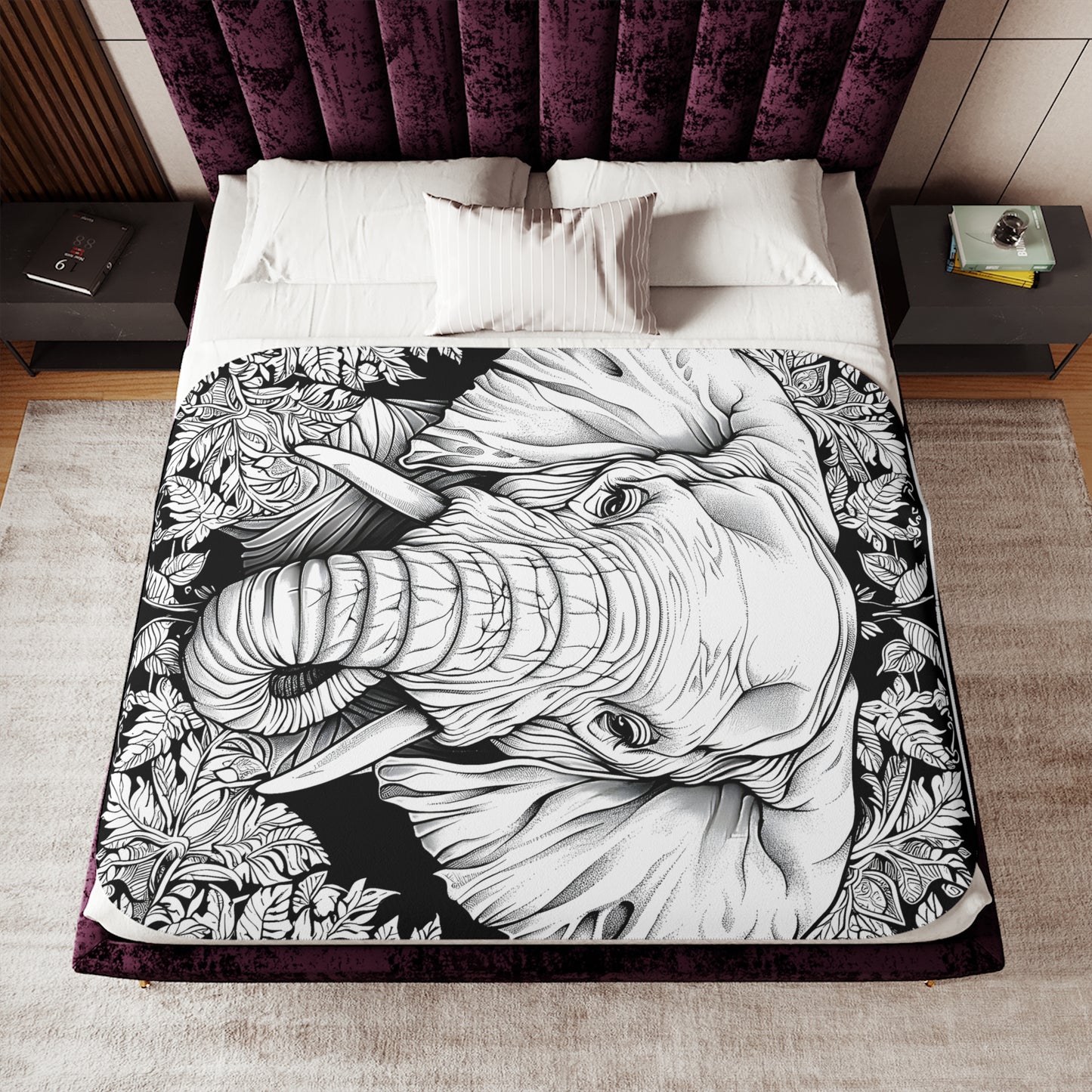 Blanket Coloring Kit with 10 Fabric Markers - Elephant