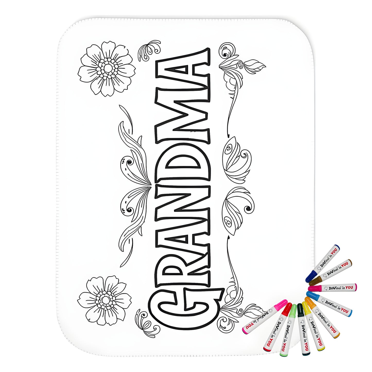 Grandma-themed blanket with a vintage floral design, perfect for Grandmother's Day gifts or family appreciation