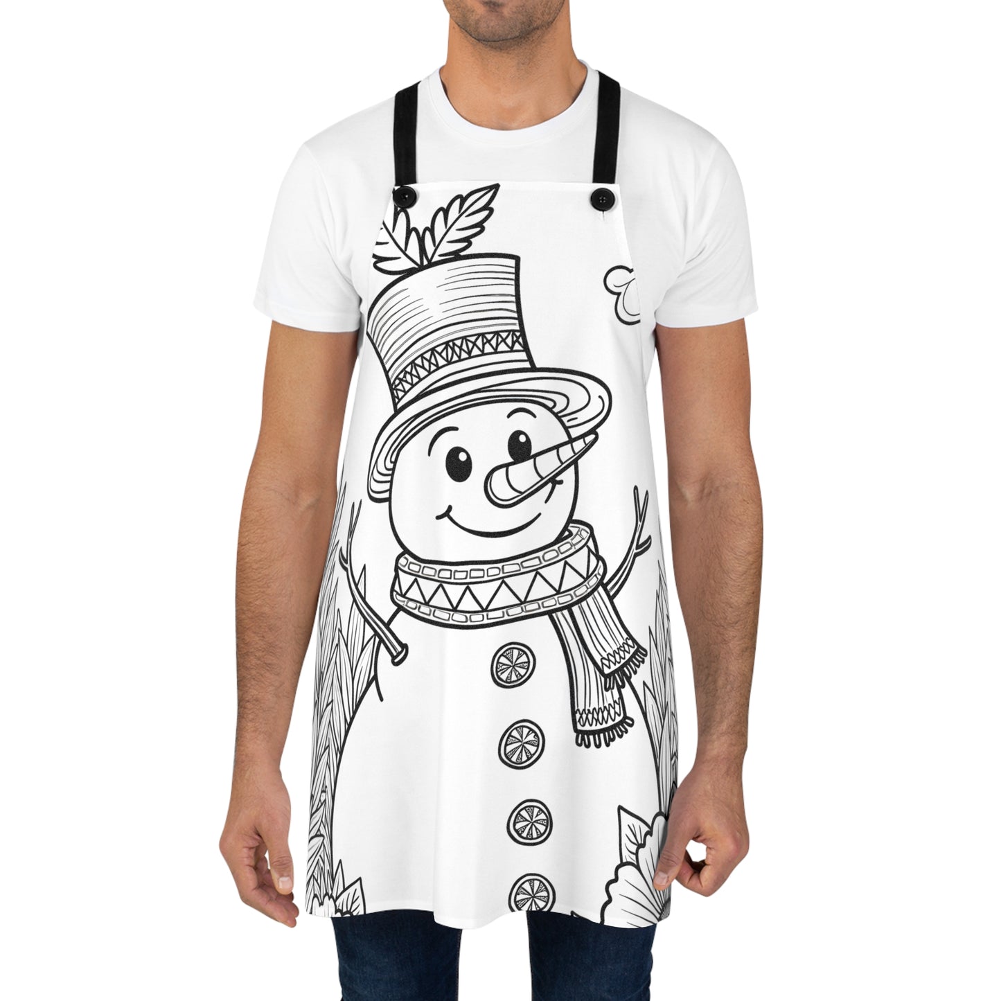 Apron Coloring Kit with 10 Fabric Markers - Christmas Snowman