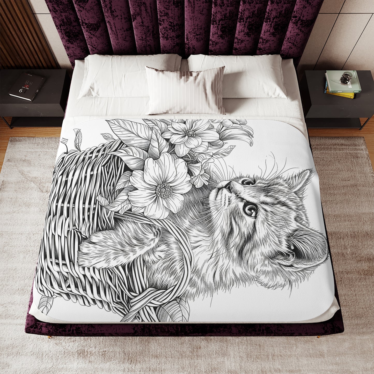 Blanket Coloring Kit with 10 Fabric Markers - Cat