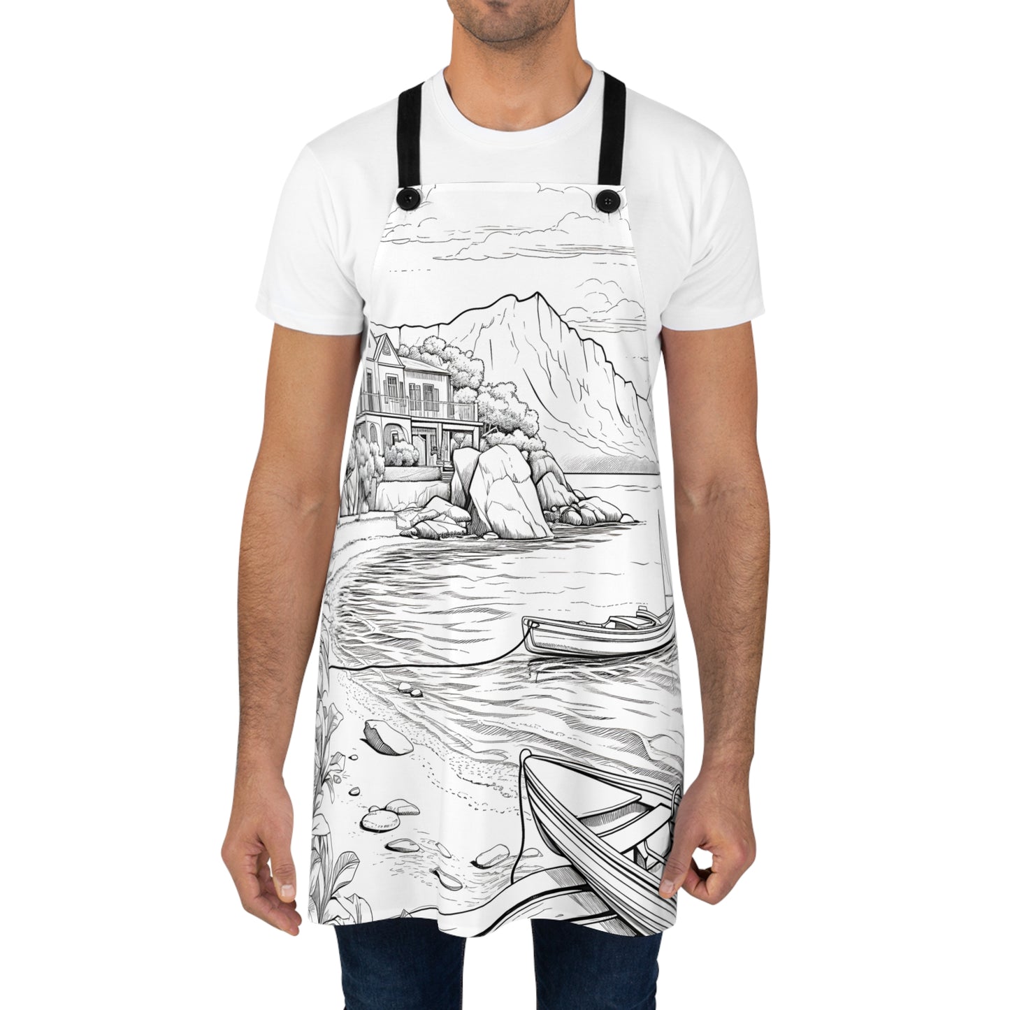 Apron Coloring Kit with 10 Fabric Markers - Beach House
