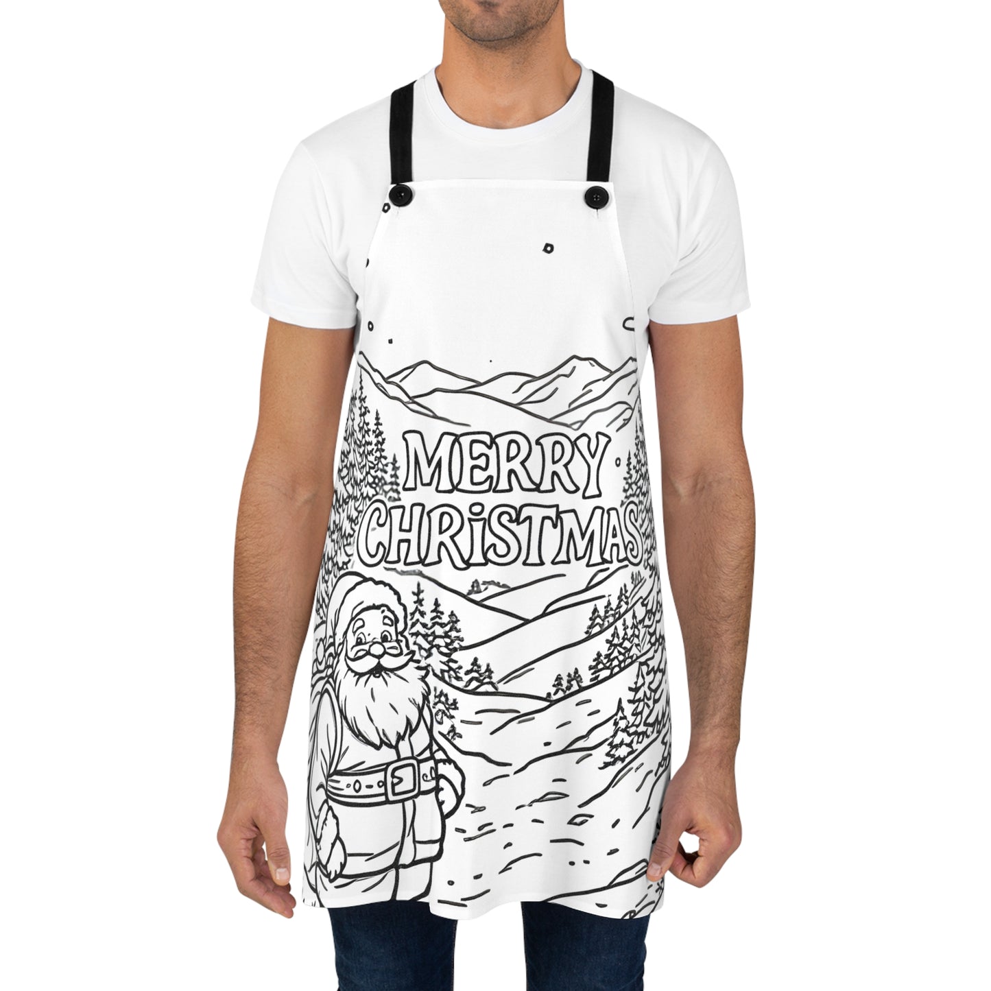 Apron Coloring Kit with 10 Fabric Markers - Santa Claus