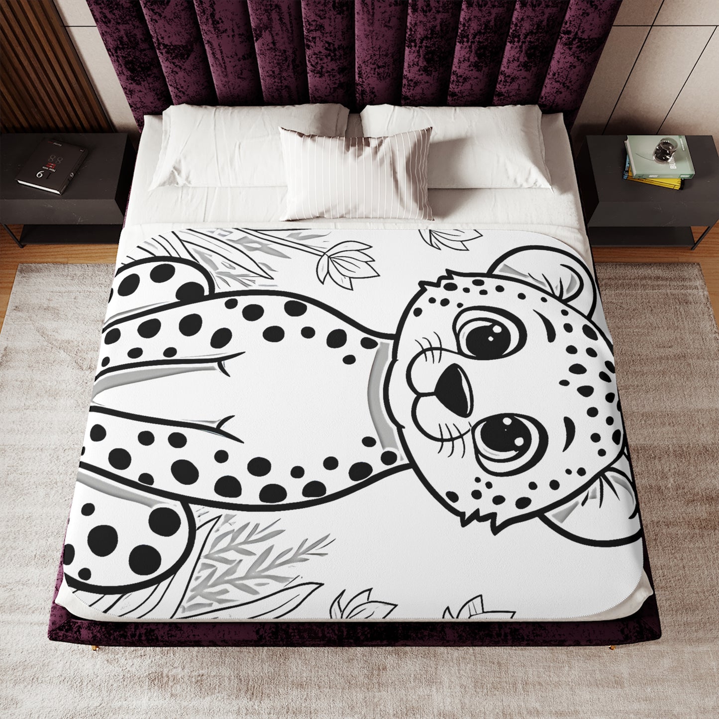 Blanket Coloring Kit with 10 Fabric Markers - Cheetah