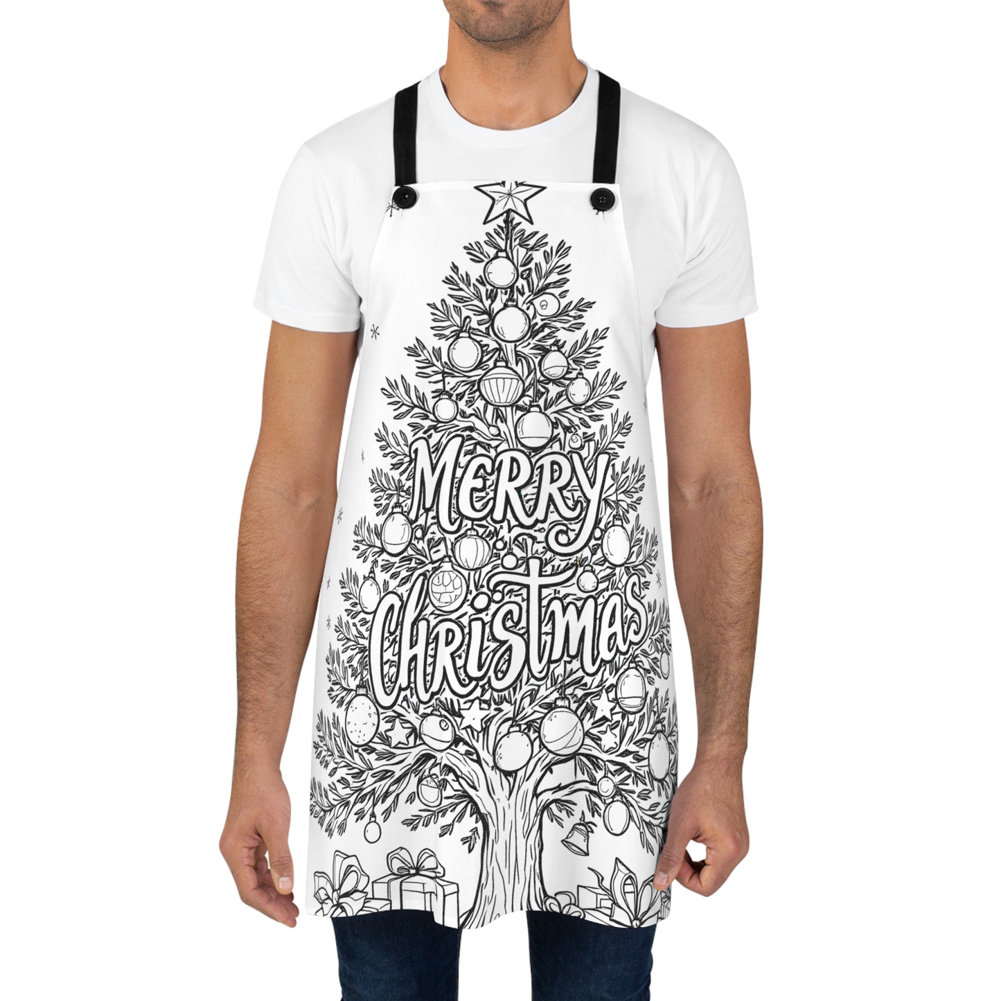 Apron Coloring Kit with 10 Fabric Markers - Christmas Tree