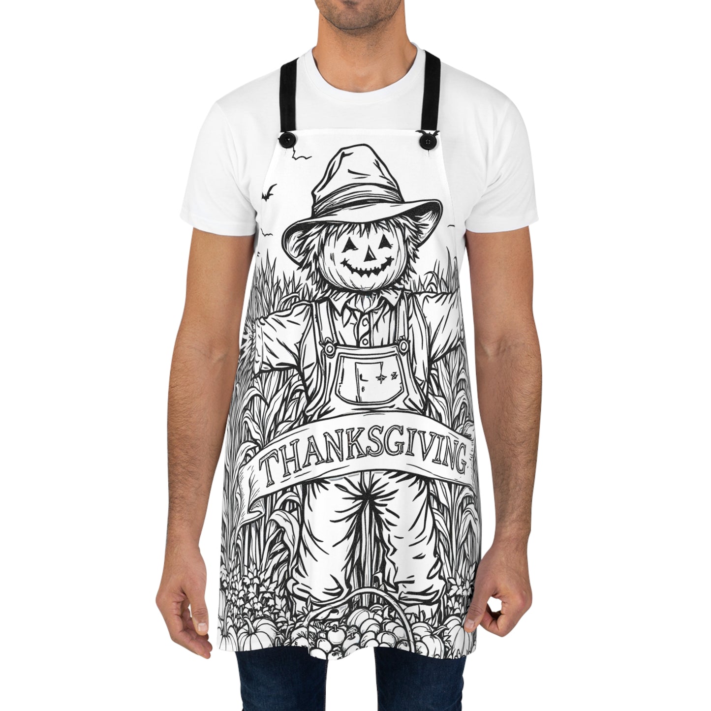 Apron Coloring Kit with 10 Fabric Markers - Thanksgiving Scarecrow