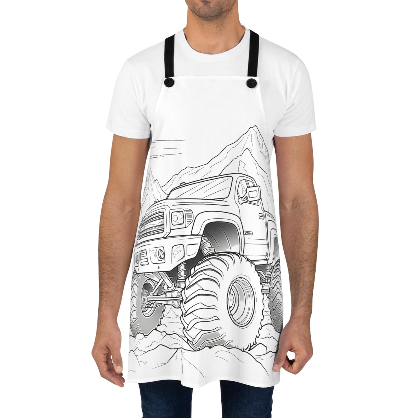 Apron Coloring Kit with 10 Fabric Markers - Monster Truck