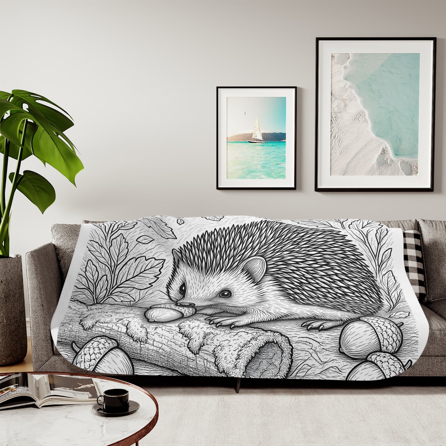 Blanket Coloring Kit with 10 Fabric Markers - Hedgehog