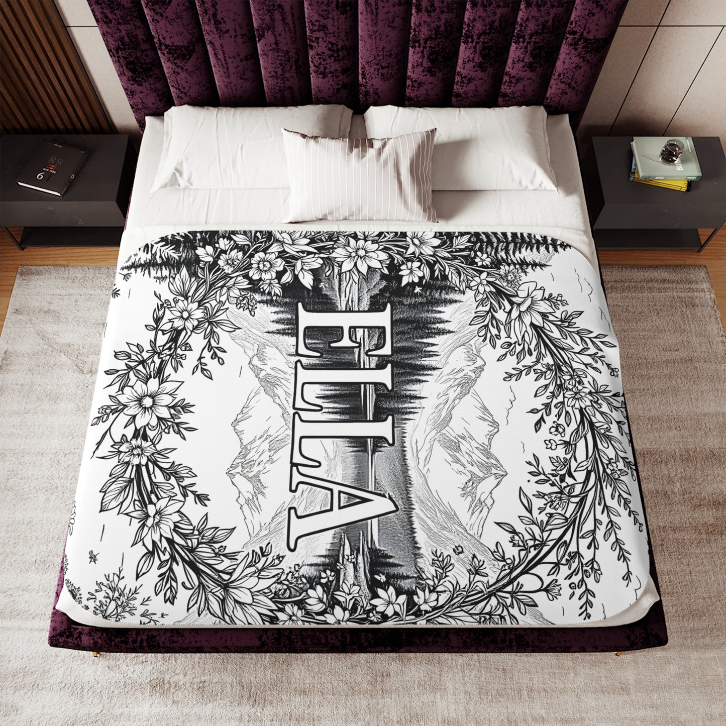 Blanket Coloring Kit with 10 Fabric Markers - Floral Landscape