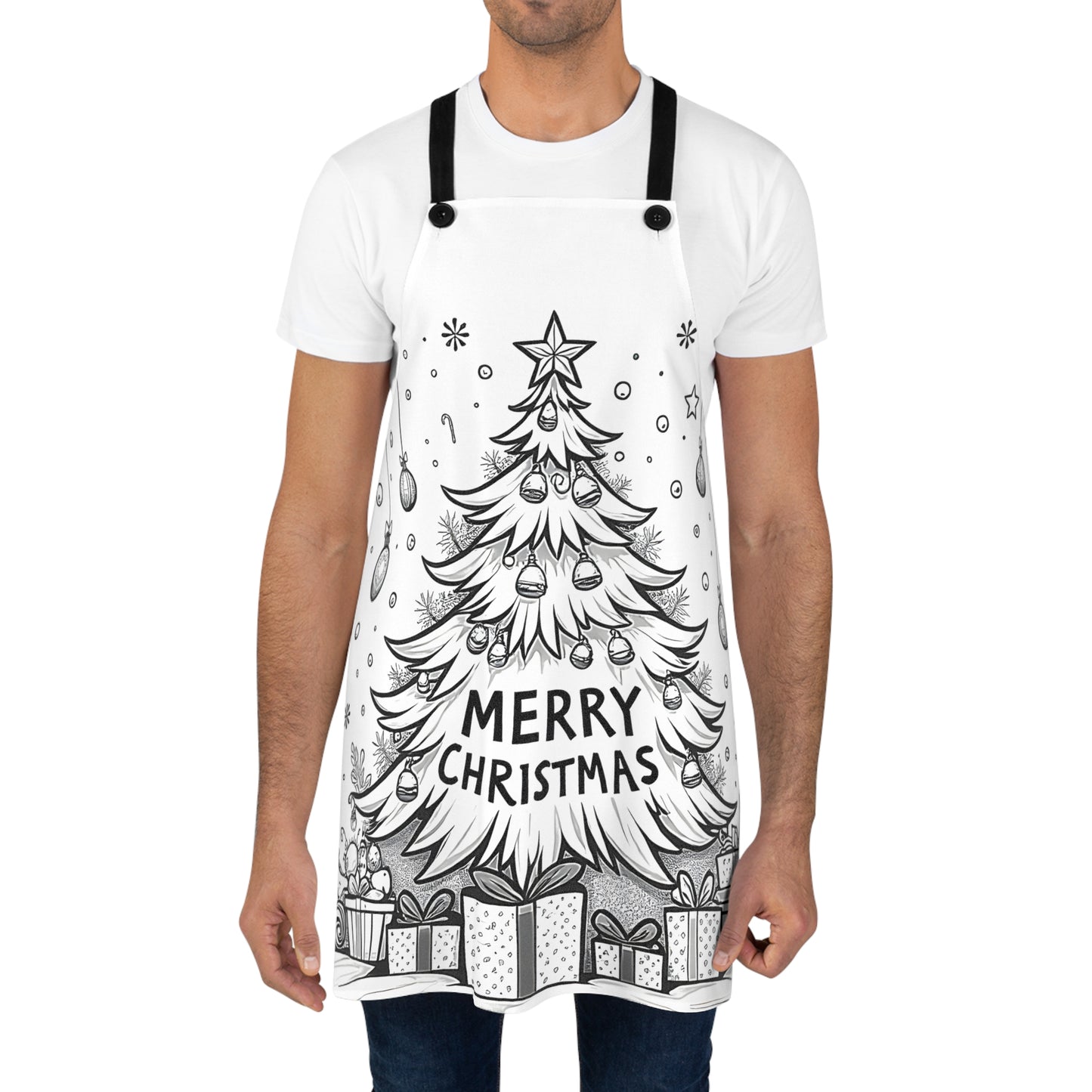 Apron Coloring Kit with 10 Fabric Markers - Christmas Tree