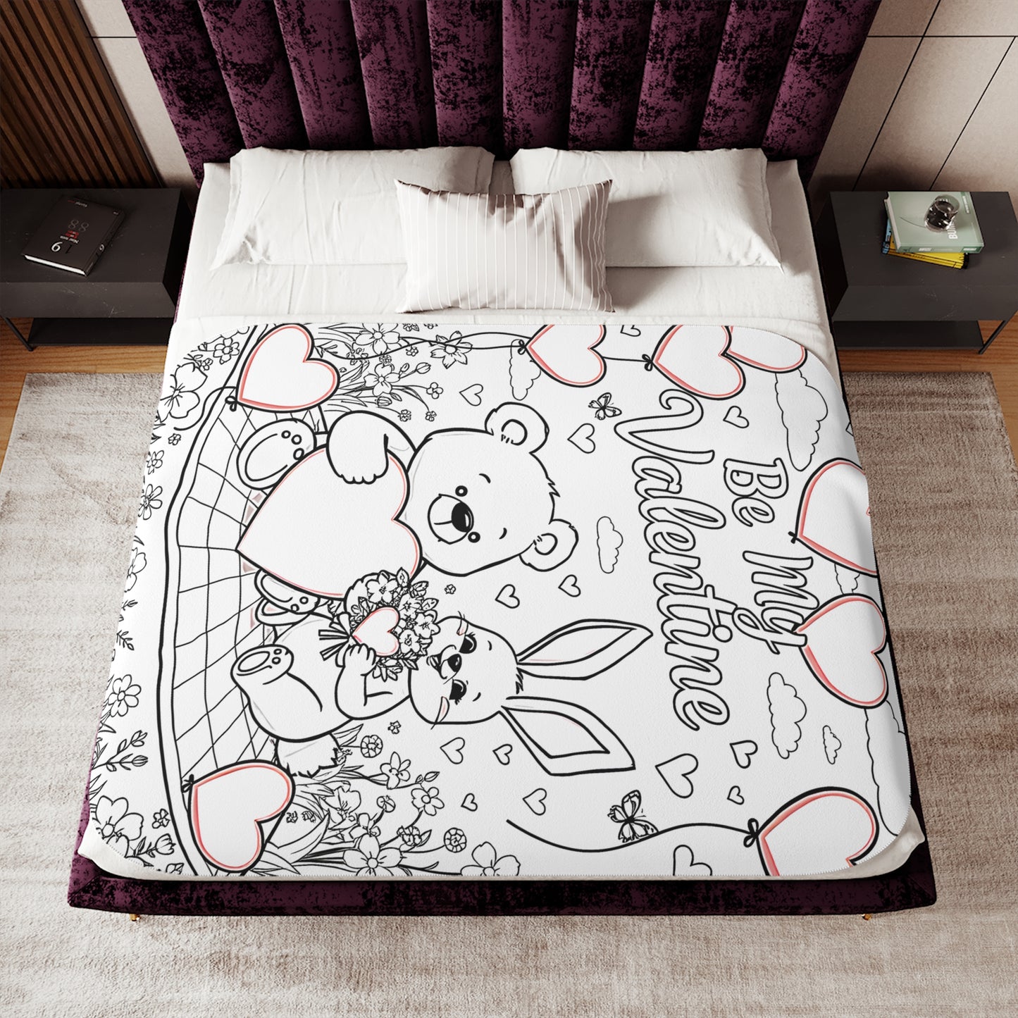 Blanket Coloring Kit with 10 Fabric Markers - Valentine's Day