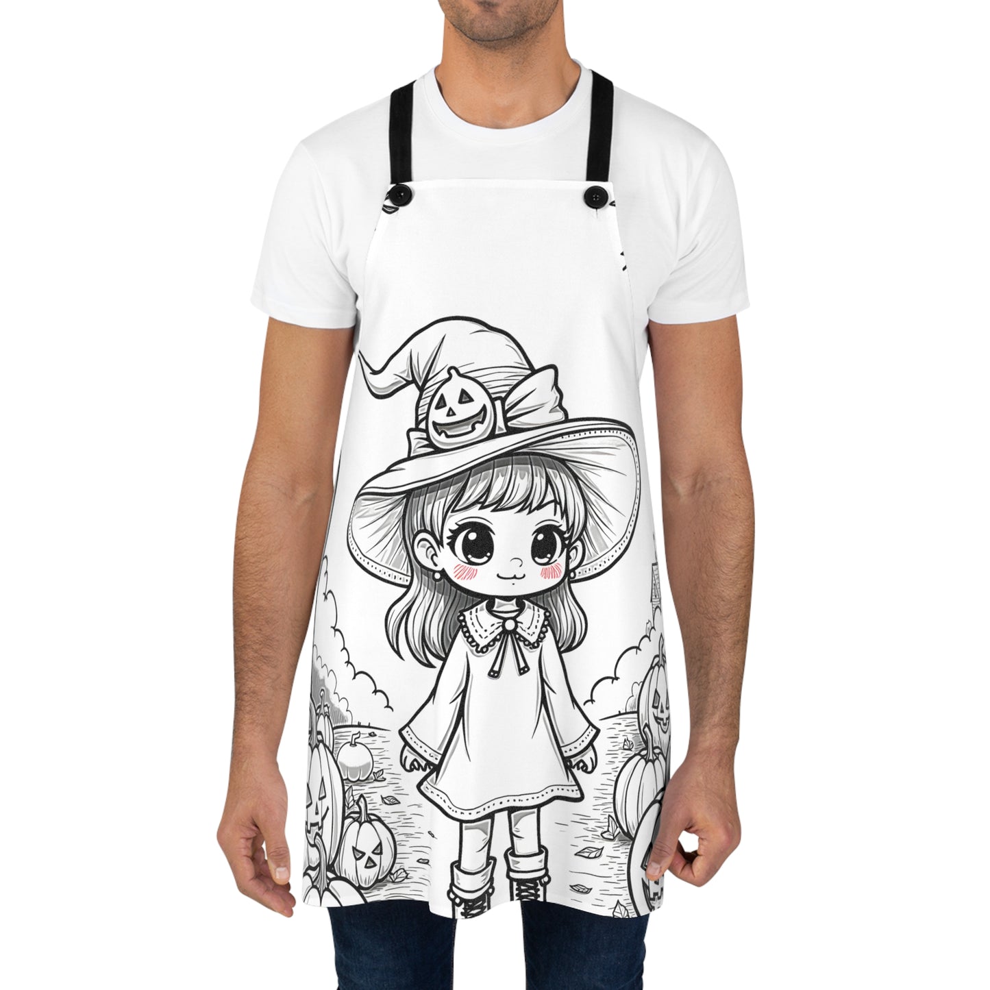 Apron Coloring Kit with 10 Fabric Markers - Halloween Girl