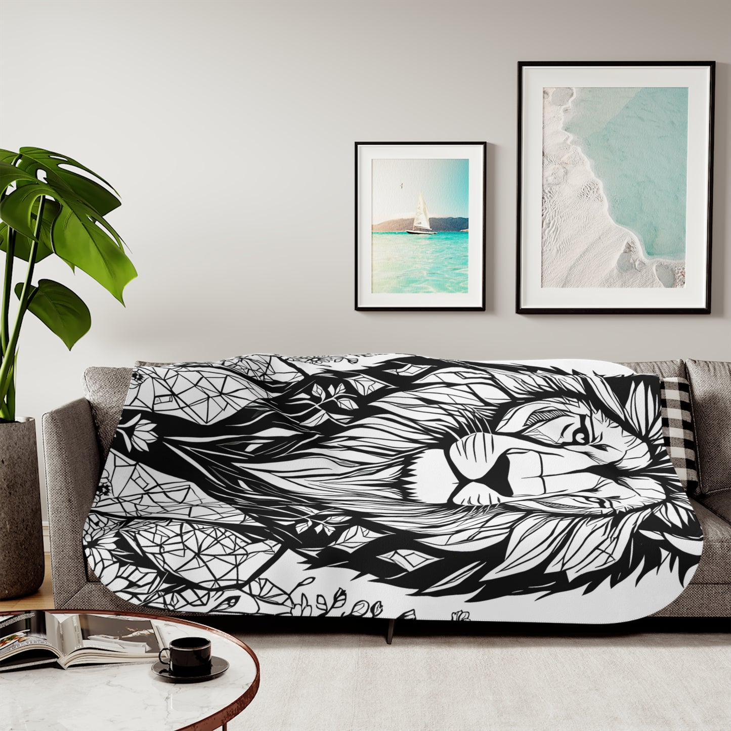 Blanket Coloring Kit with 10 Fabric Markers - Lion and Flowers