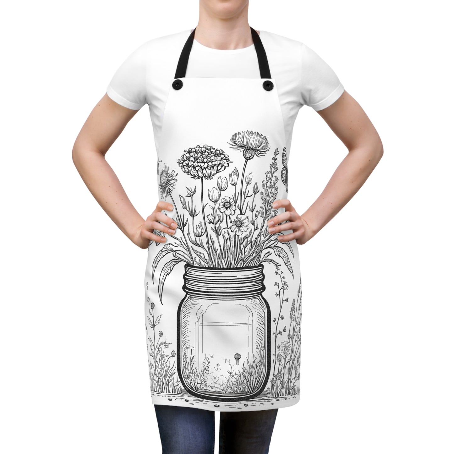 Apron Coloring Kit with 10 Fabric Markers - Wildflowers