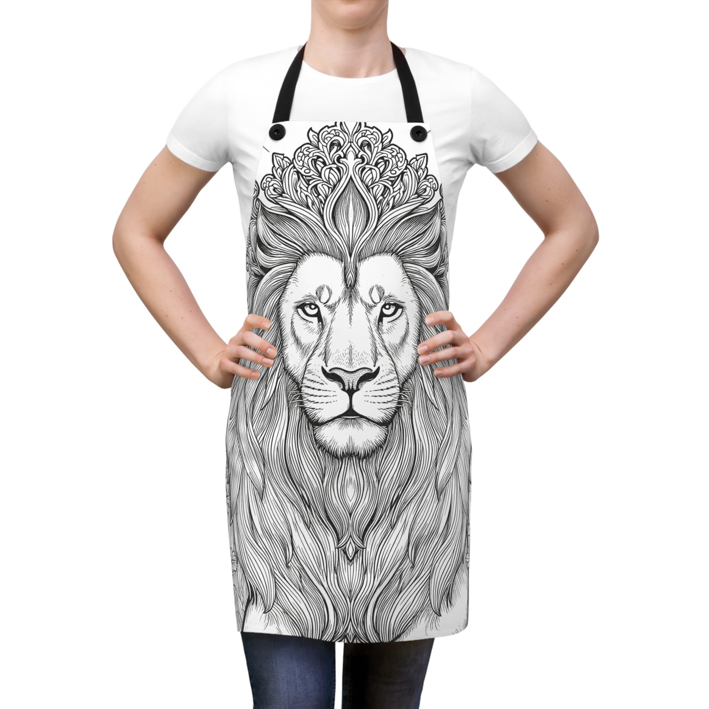 Apron Coloring Kit with 10 Fabric Markers - Majestic Lion