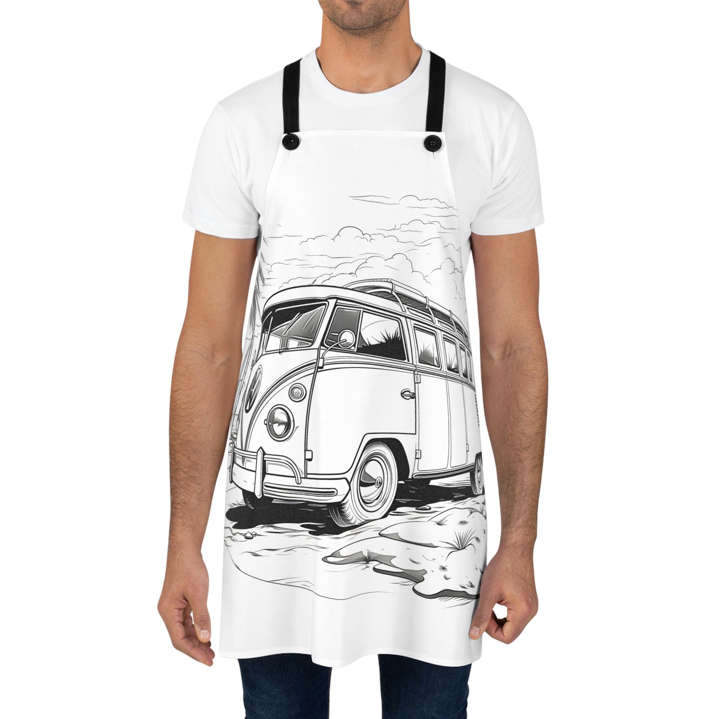 Apron Coloring Kit with 10 Fabric Markers - VW Bus