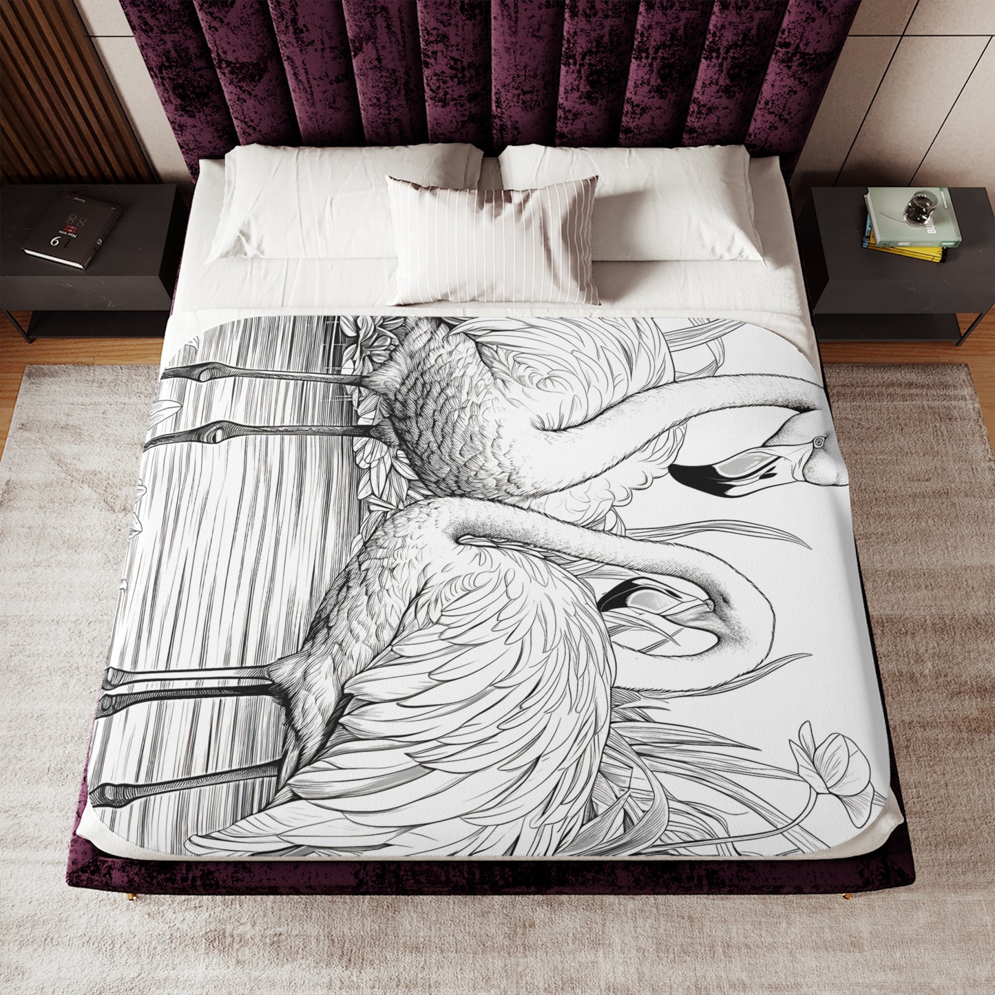 Blanket Coloring Kit with 10 Fabric Markers - Flamingos