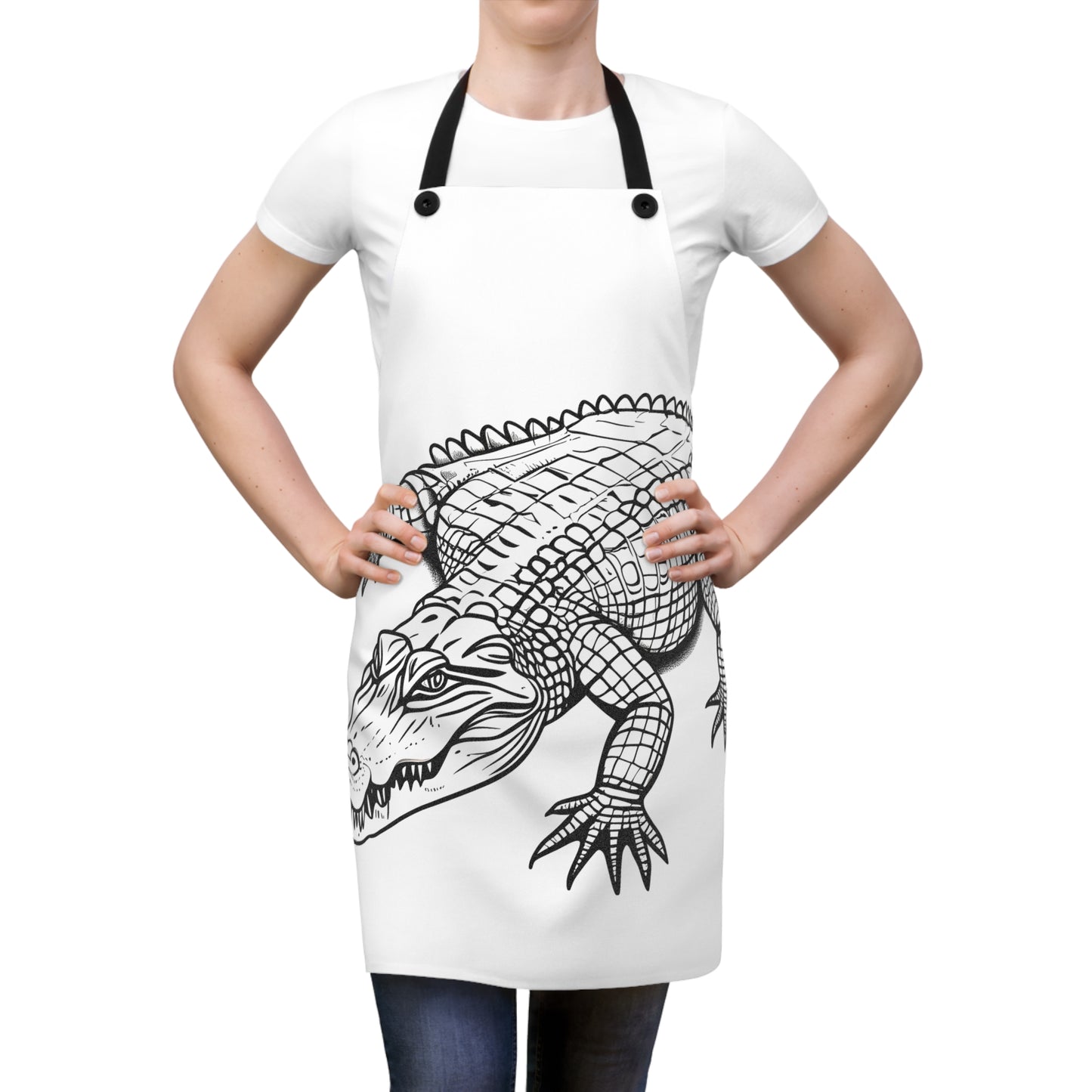 Apron Coloring Kit with 10 Fabric Markers - Crocodile