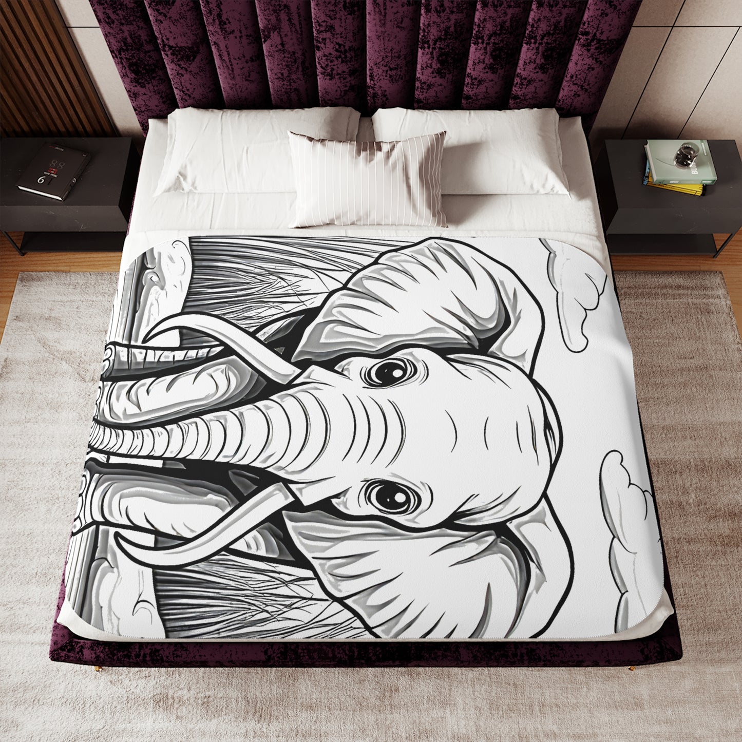 Blanket Coloring Kit with 10 Fabric Markers - Calm Elephant