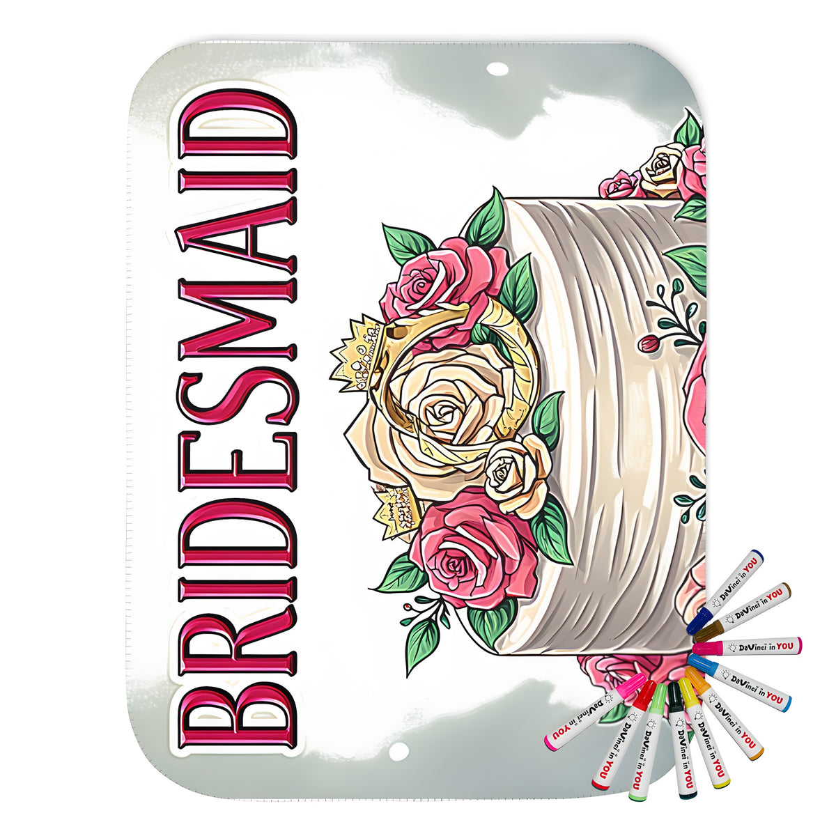 Cozy blanket featuring a beautiful wedding cake adorned with pink roses and gold crowns, perfect for bridesmaids or maid of honor gifts.