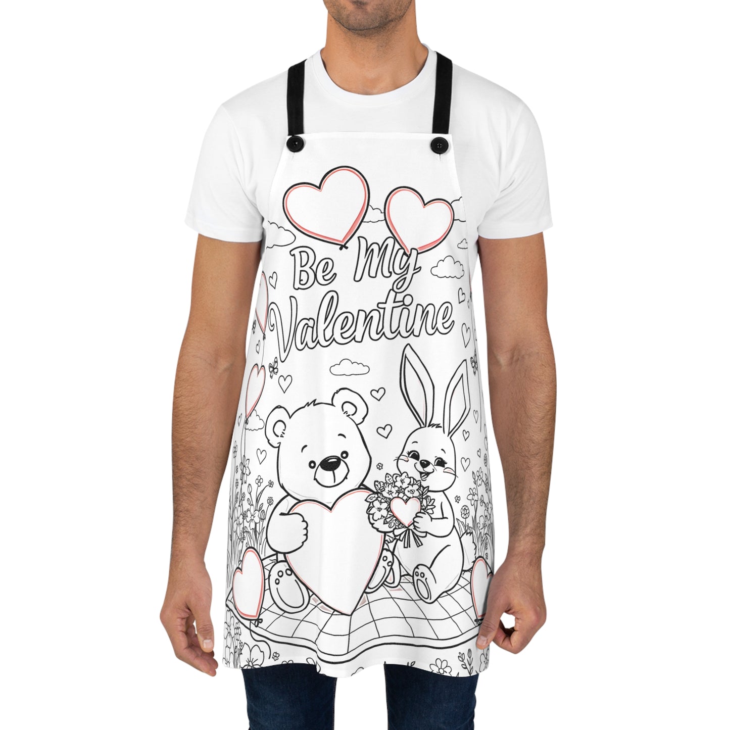 Apron Coloring Kit with 10 Fabric Markers - Valentine's Day