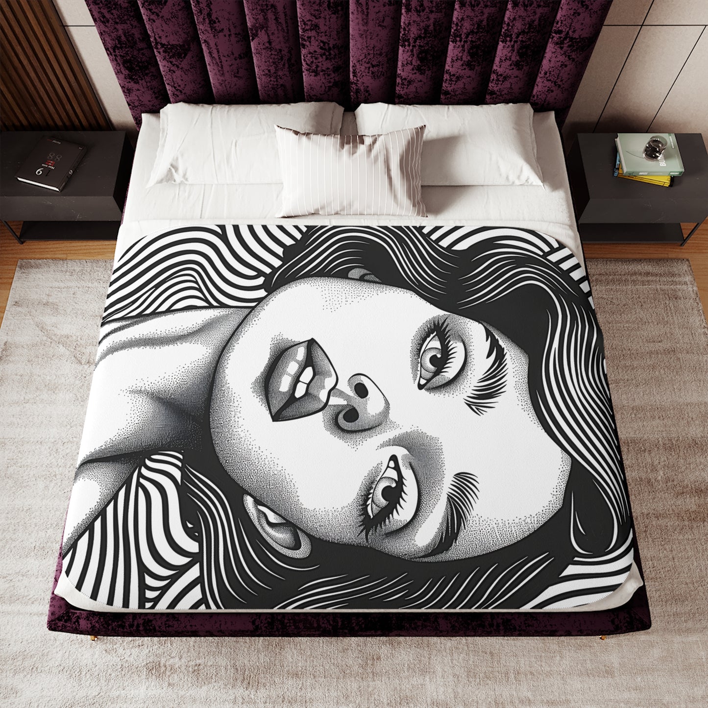 Blanket Coloring Kit with 10 Fabric Markers - Abstract Portrait