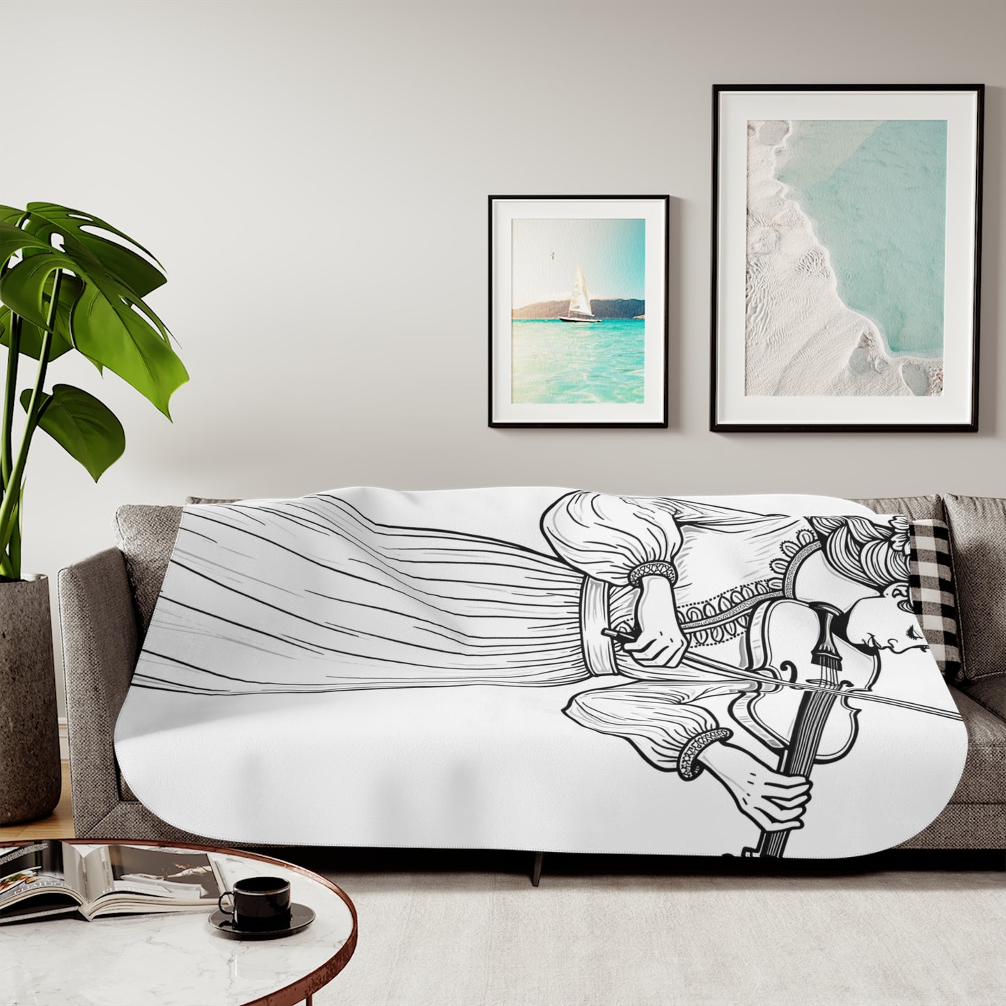 Blanket Coloring Kit with 10 Fabric Markers - Violin Player