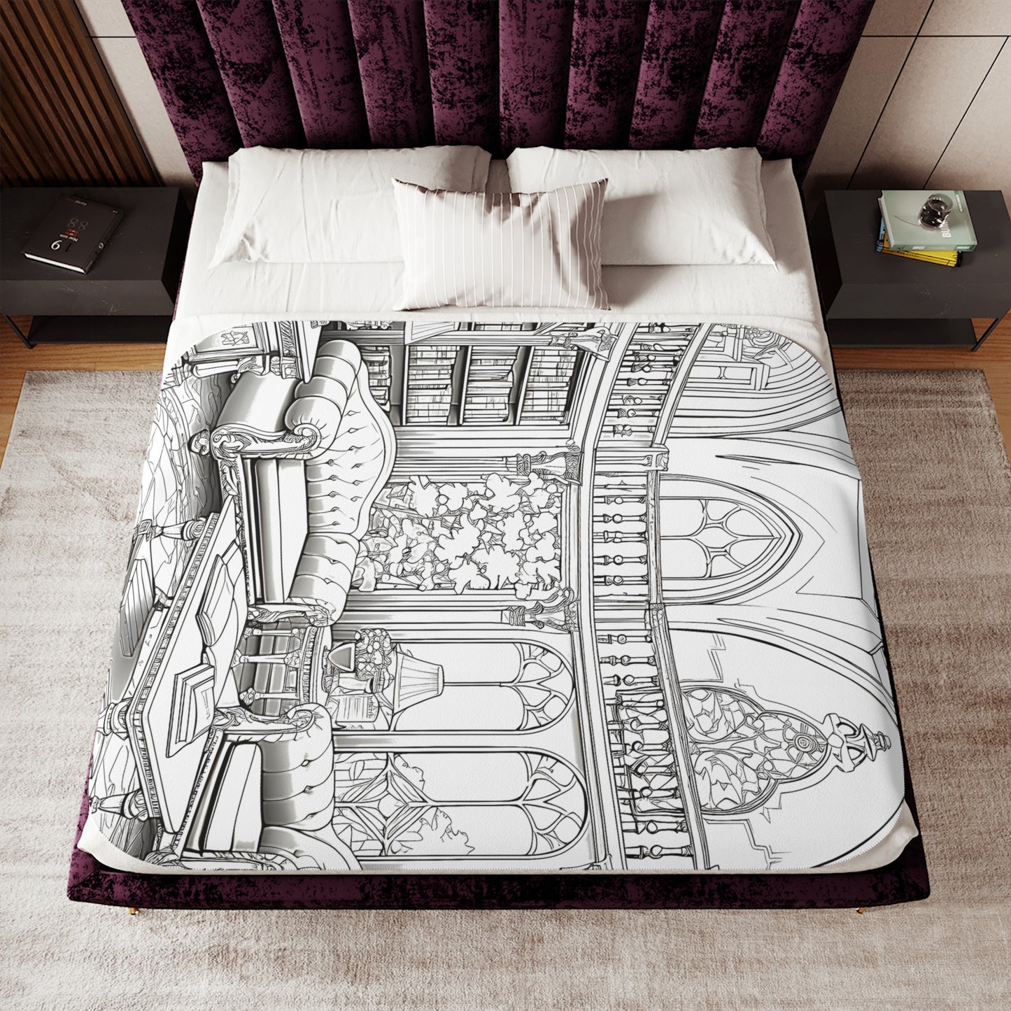 Blanket Coloring Kit with 10 Fabric Markers - Library