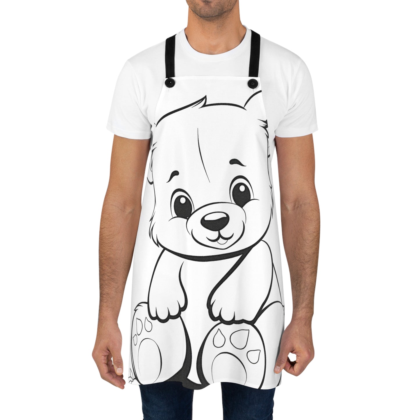 Apron Coloring Kit with 10 Fabric Markers - Cute Bear