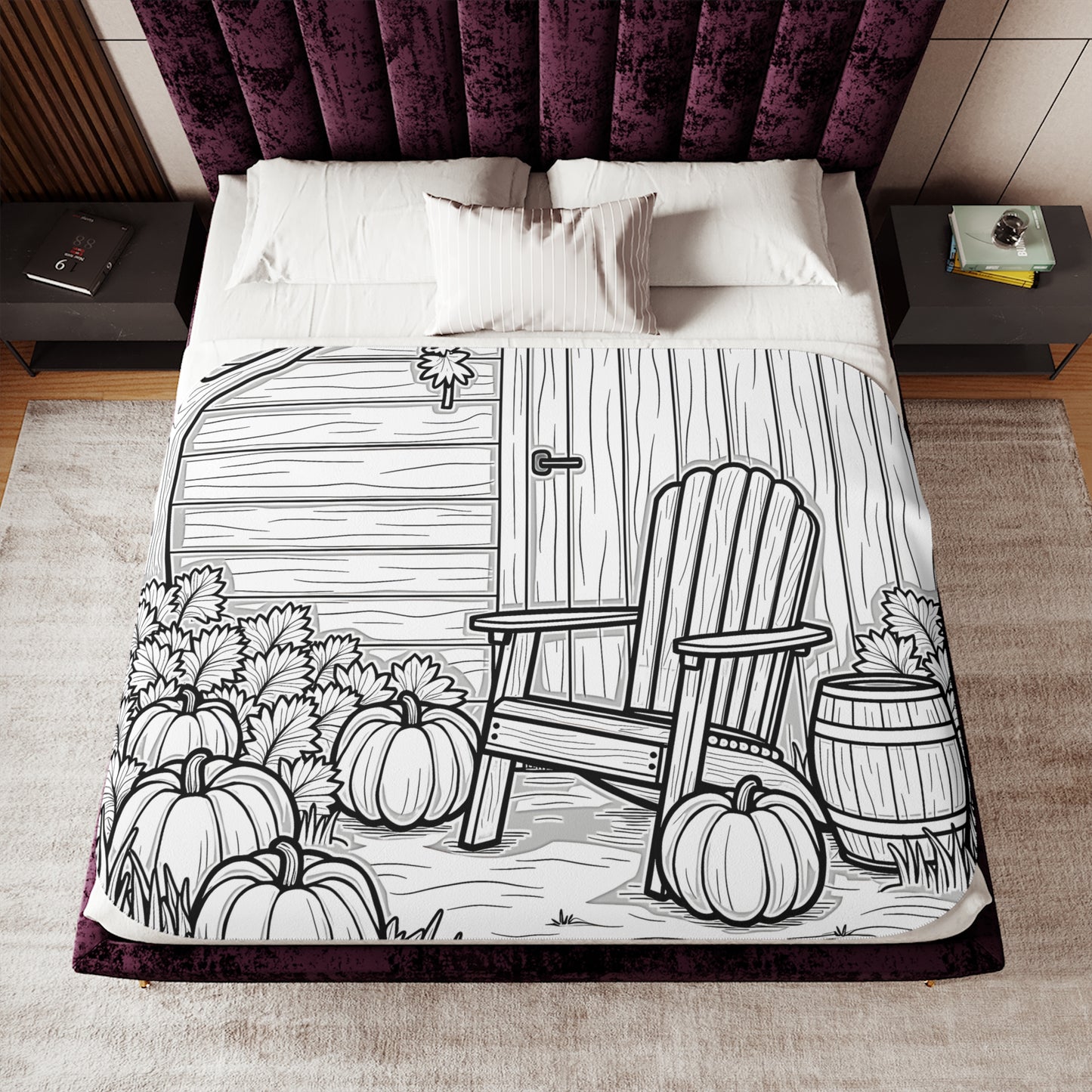 Blanket Coloring Kit with 10 Fabric Markers - Pumpkin Patch