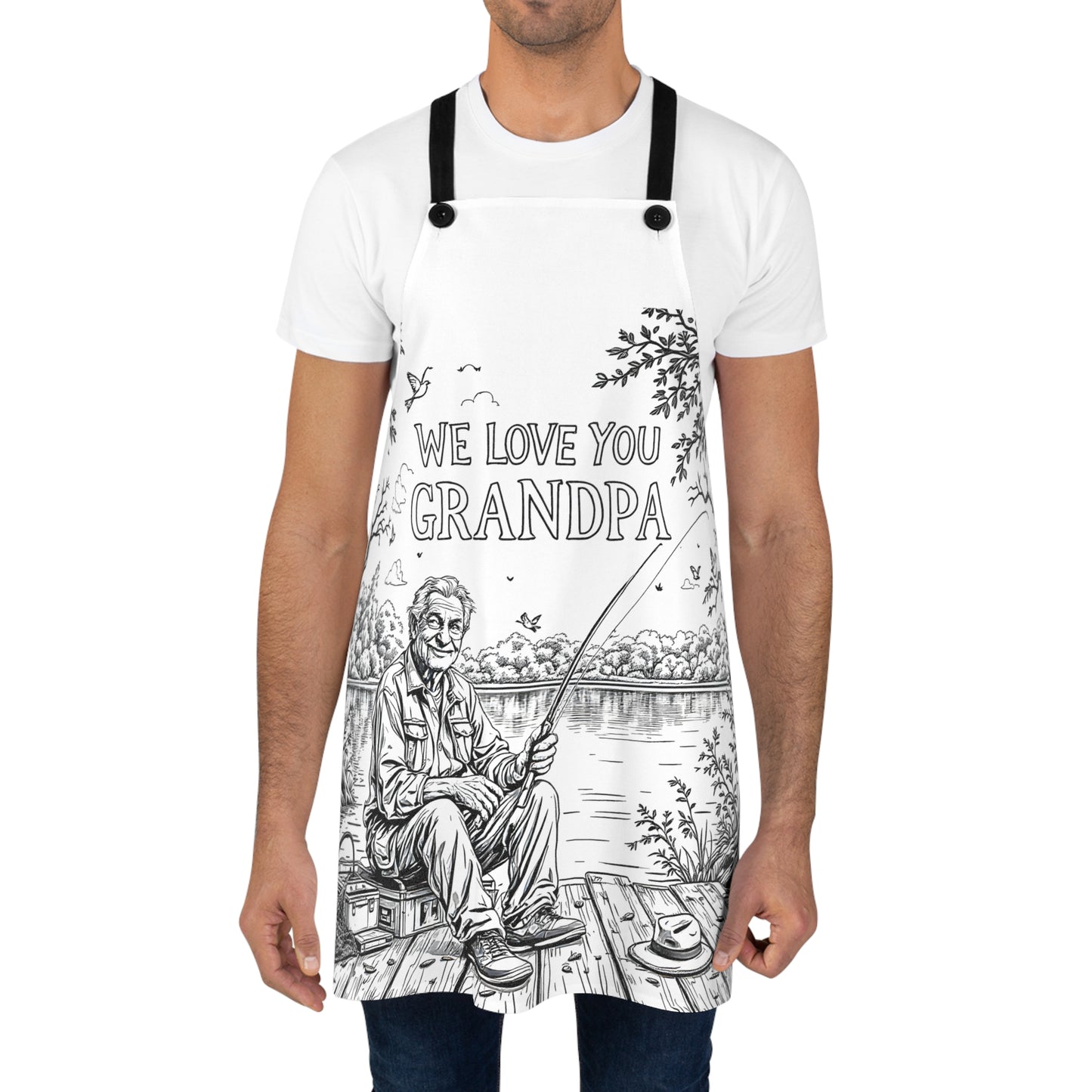 Apron Coloring Kit with 10 Fabric Markers - Grandfather