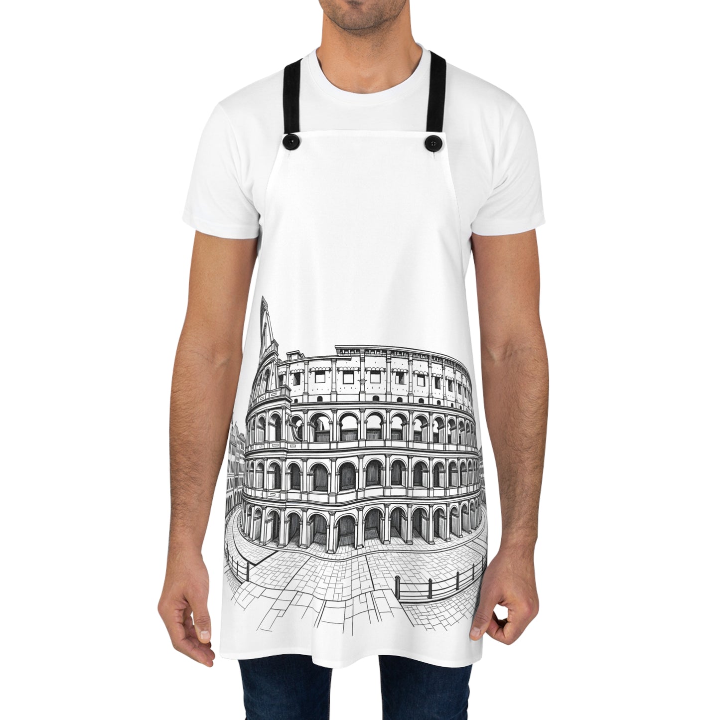 Apron Coloring Kit with 10 Fabric Markers - Ancient Architecture