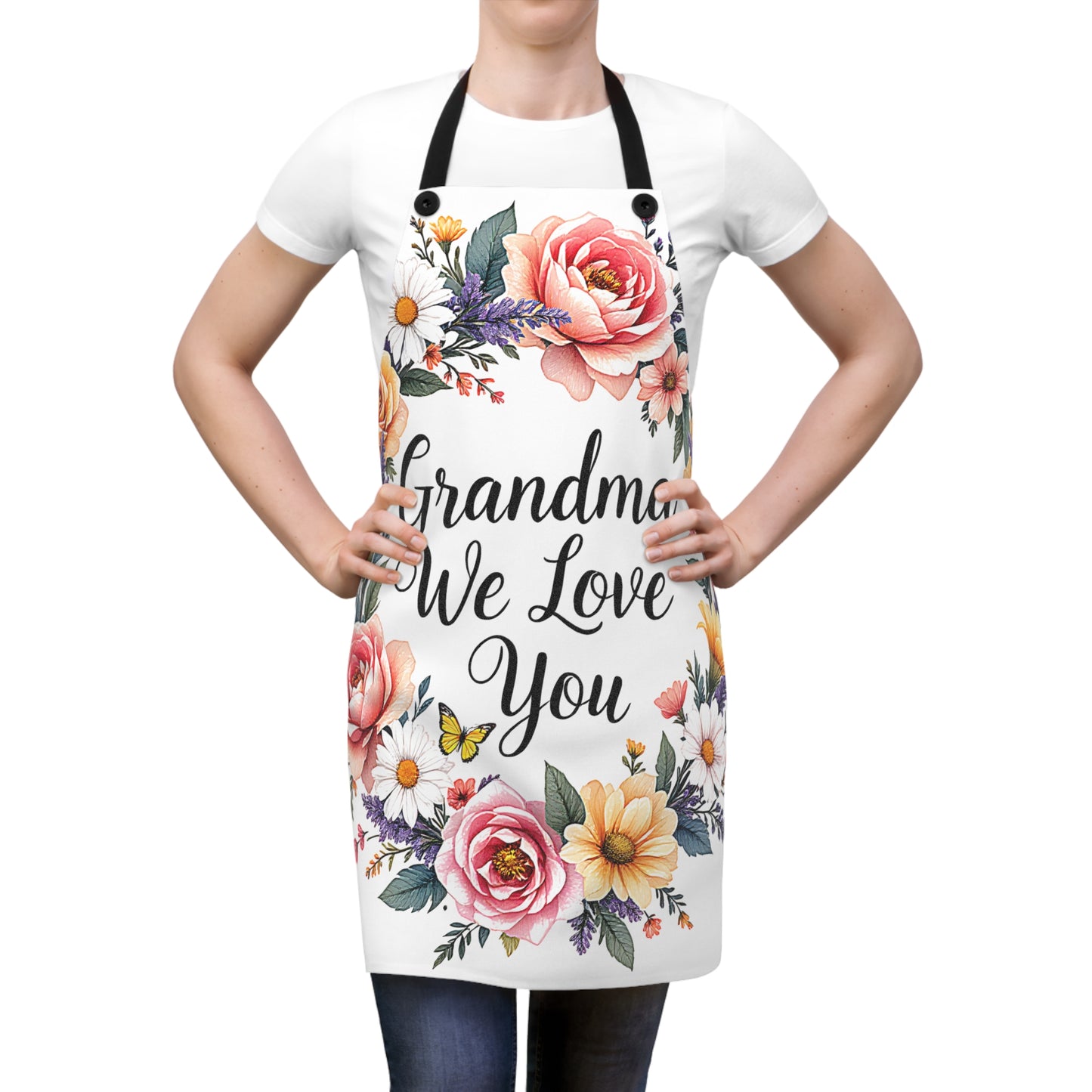 Apron Colorful Graphic Design - Love for Grandma