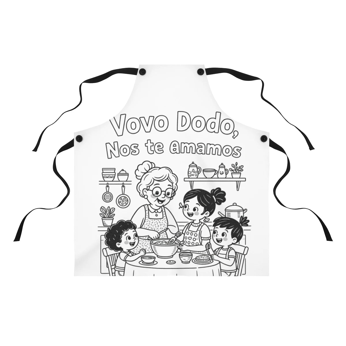 Custom Apron with Your Design Coloring Page Kit with 10 Fabric Markers