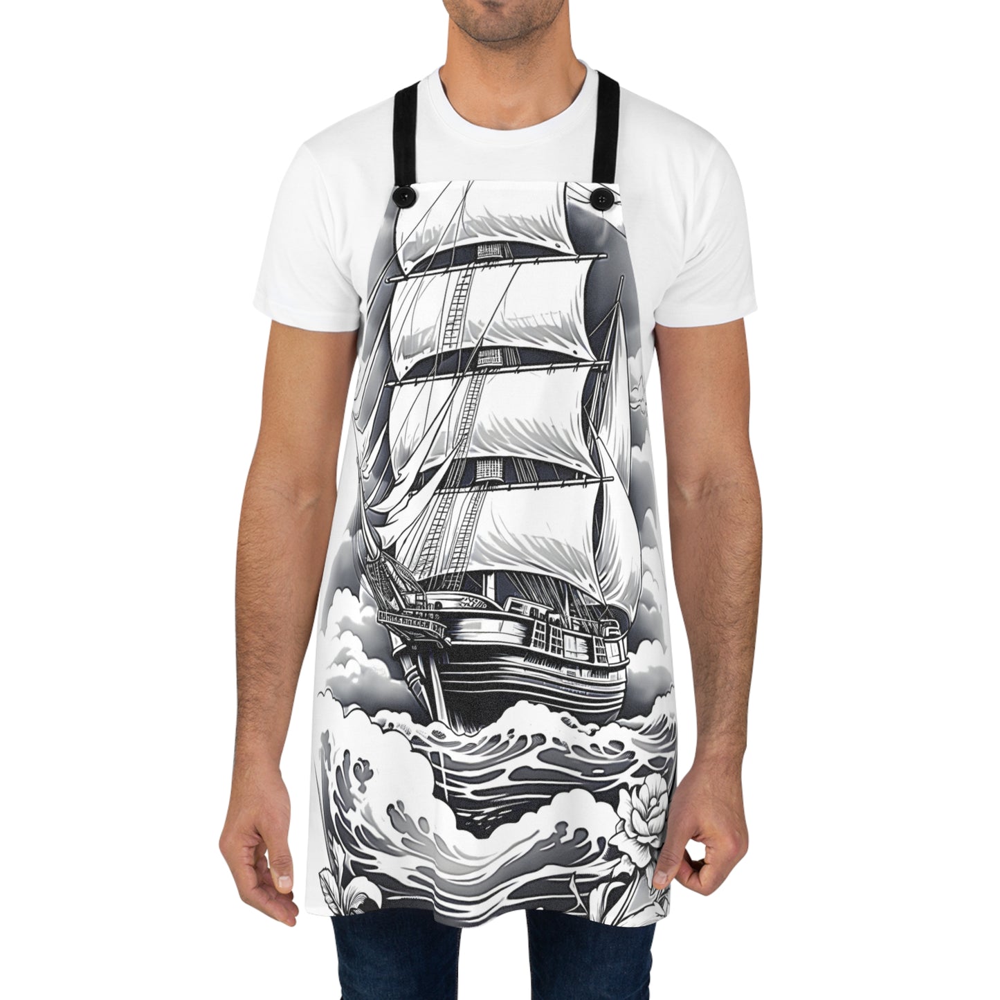 Apron Coloring Kit with 10 Fabric Markers - Sailing Ship
