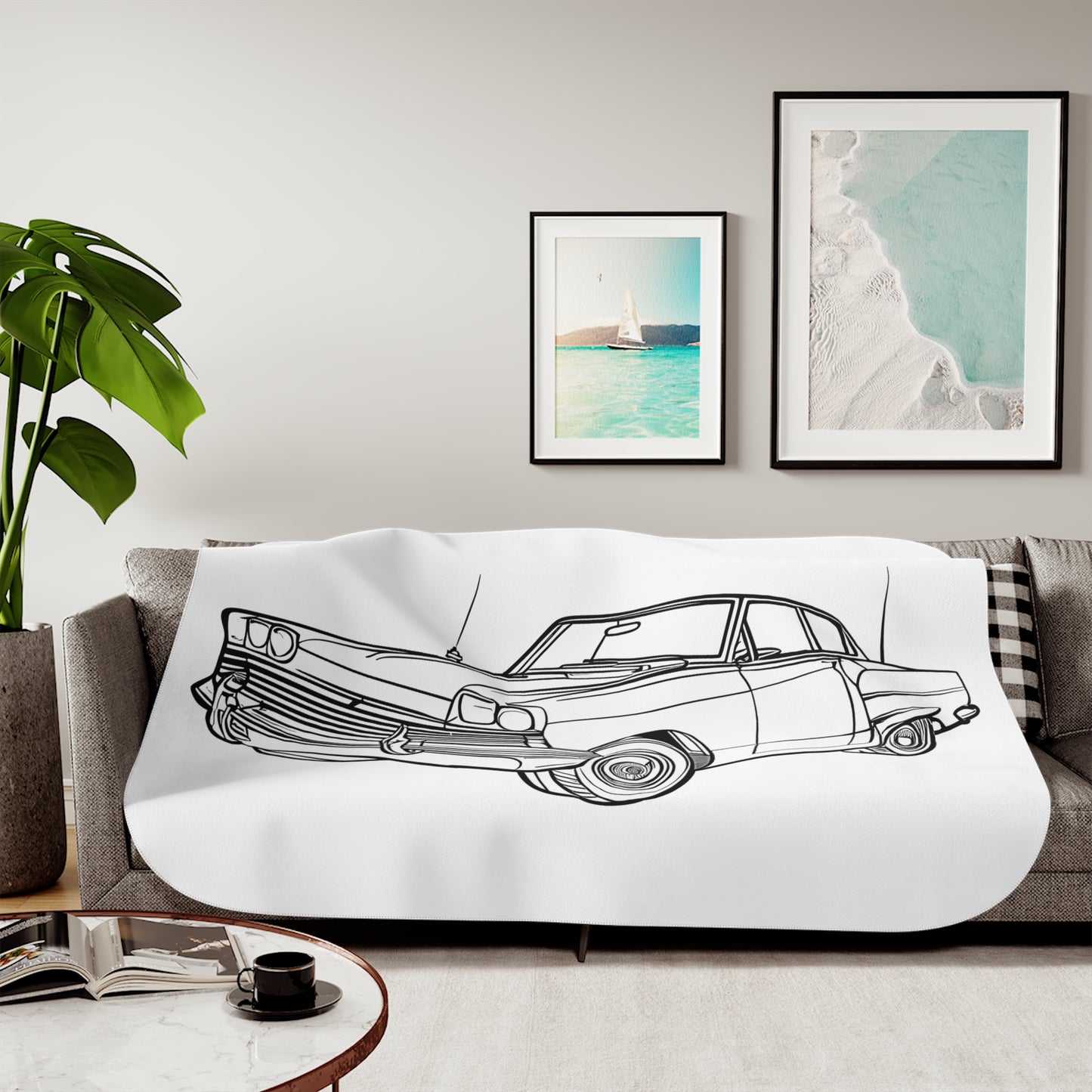 Blanket Coloring Kit with 10 Fabric Markers - Classic Car