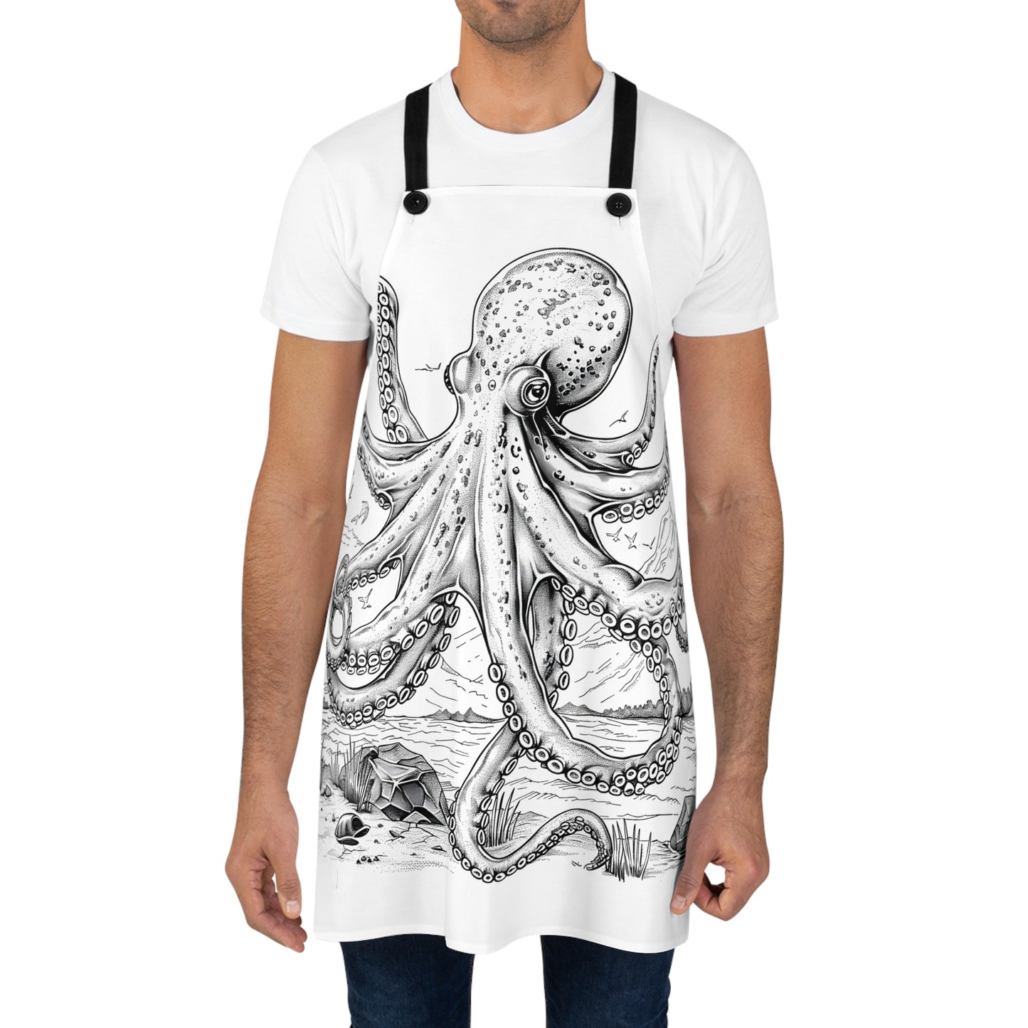 Apron Coloring Kit with 10 Fabric Markers - Octopus