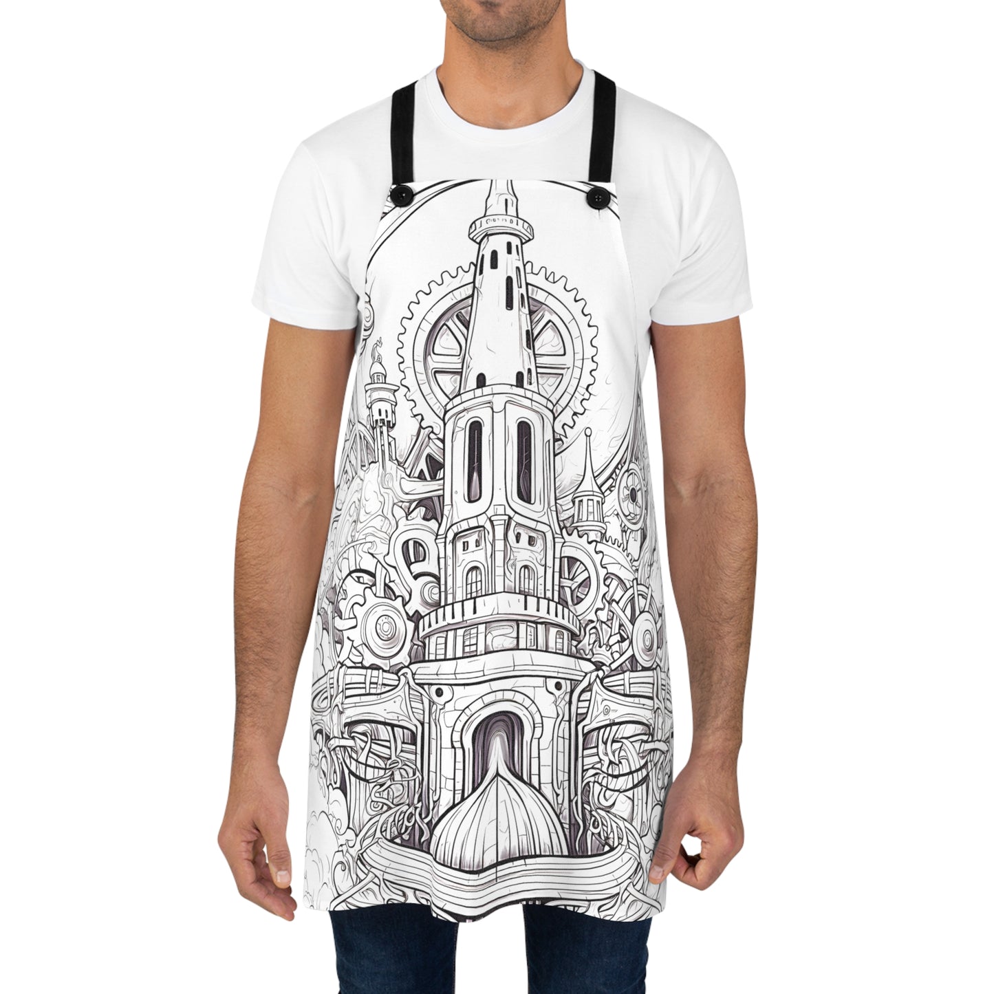 Apron Coloring Kit with 10 Fabric Markers - Steampunk Towers