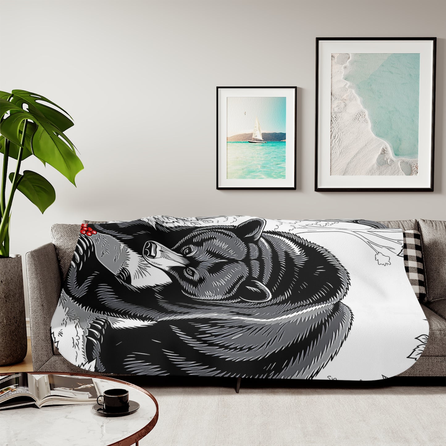 Blanket Colorful Graphic Design - Bear in Nature