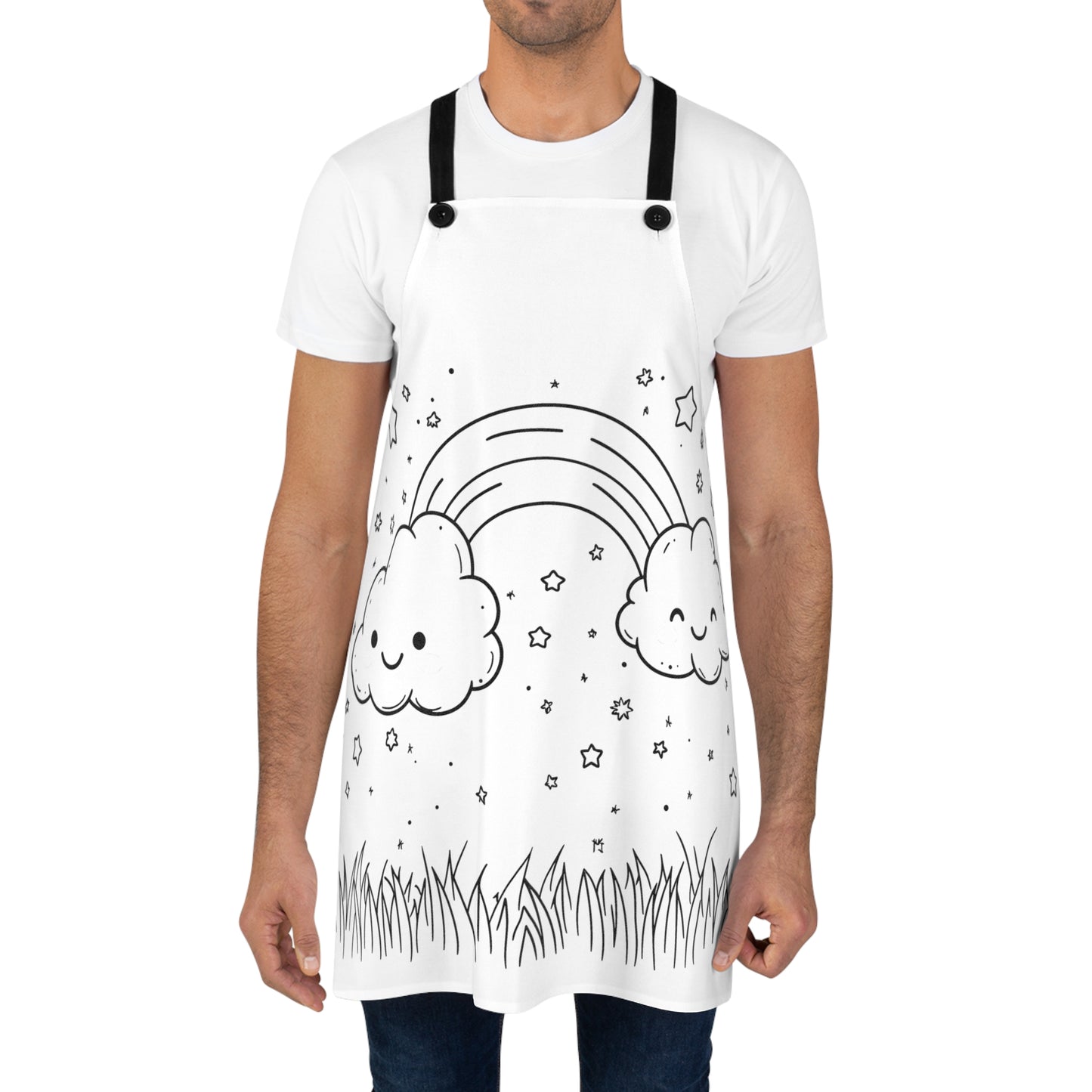 Apron Coloring Kit with 10 Fabric Markers - Cloud Rainbow
