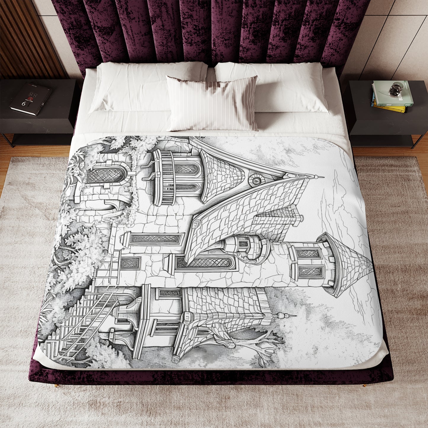 Blanket Coloring Kit with 10 Fabric Markers - Fantasy House