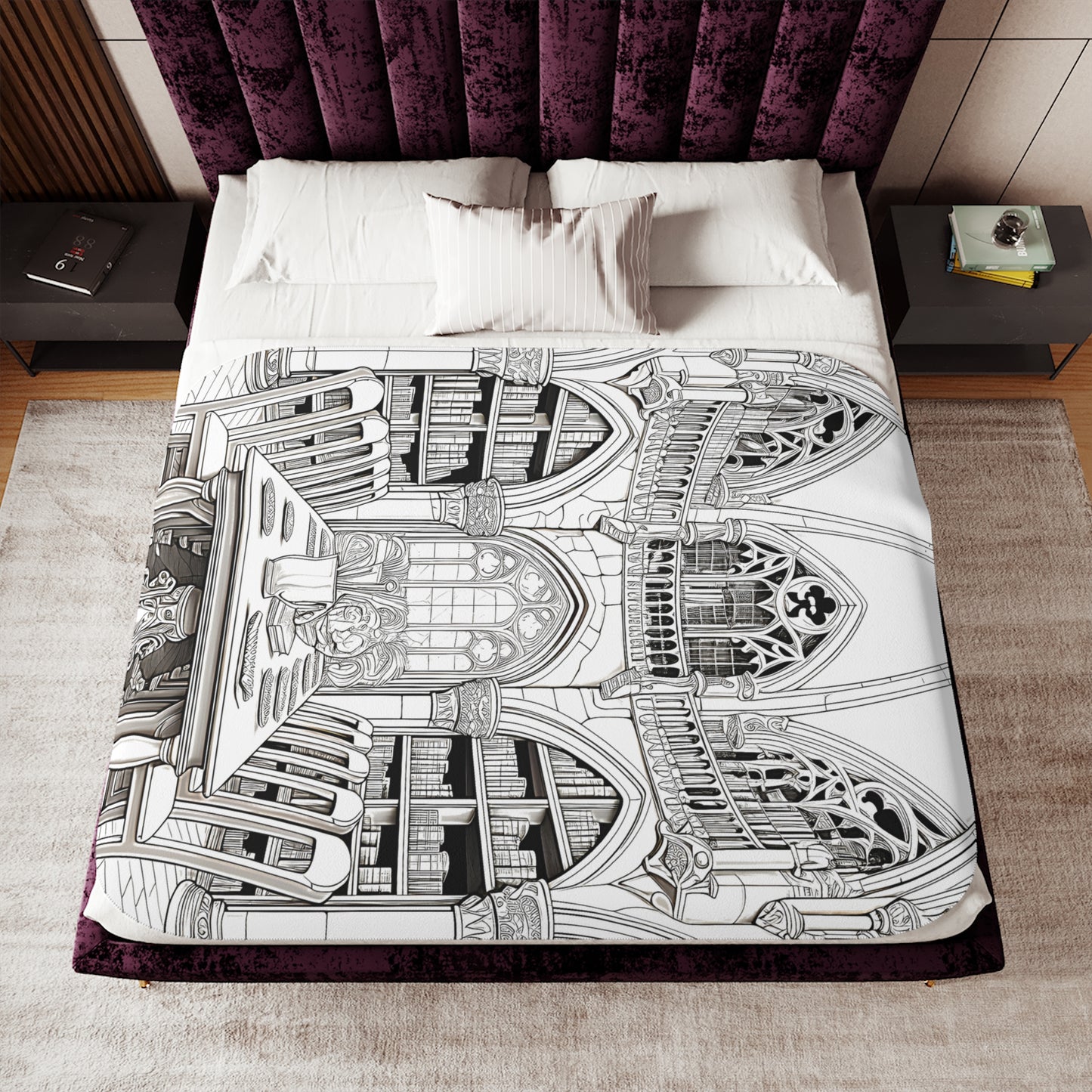 Blanket Coloring Kit with 10 Fabric Markers - Medieval Library