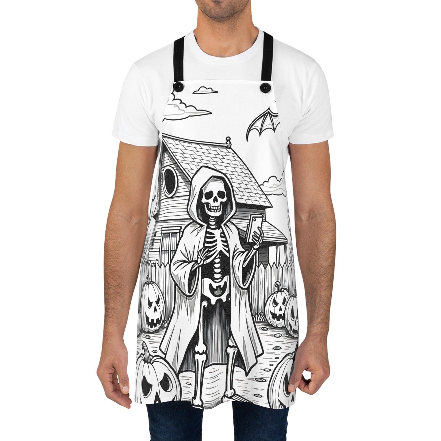 Apron Coloring Kit with 10 Fabric Markers - Skeleton