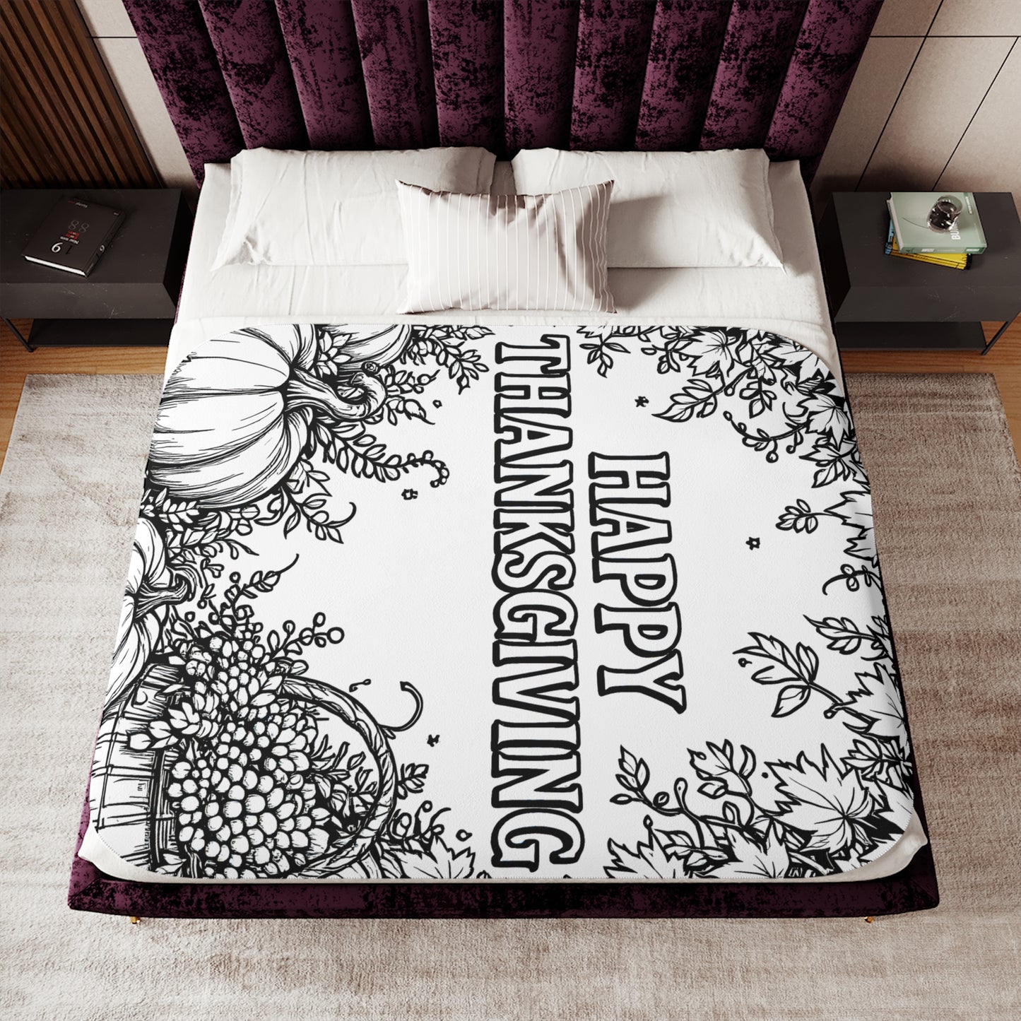 Blanket Coloring Kit with 10 Fabric Markers - Pumpkin and Harvest