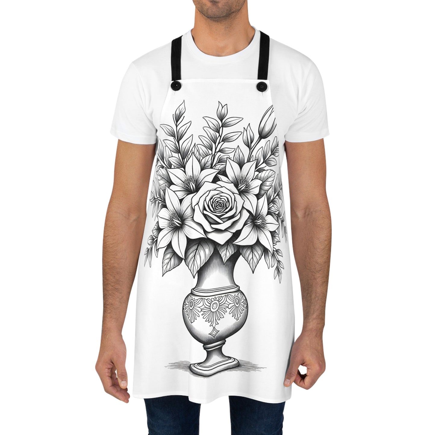 Apron Coloring Kit with 10 Fabric Markers - Vase Flowers